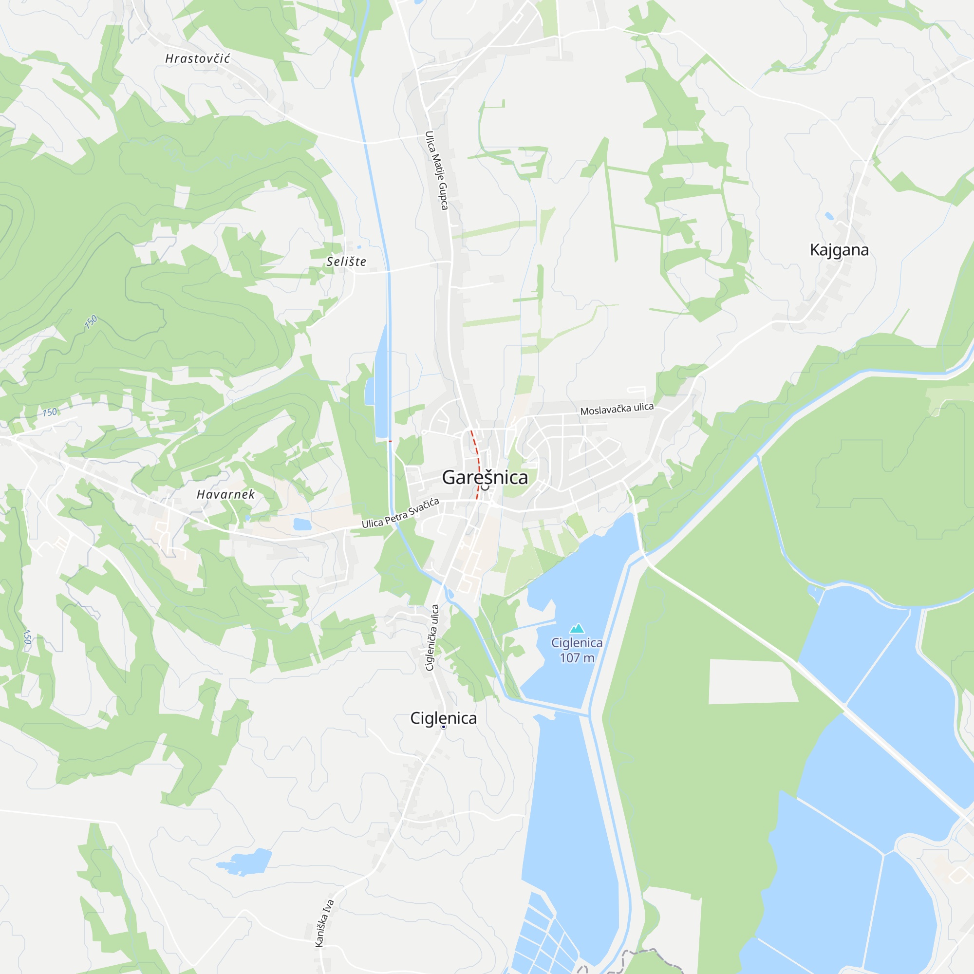 Turistička zwqajednica Sjeverna Moslavina map