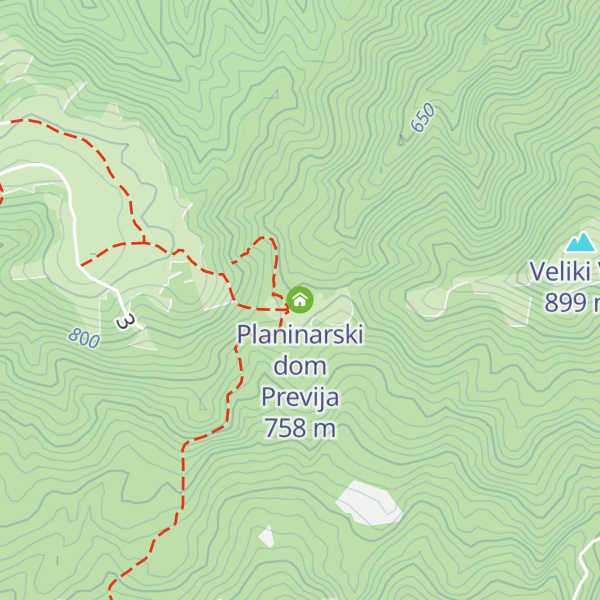 Map of Planinarski dom Previja