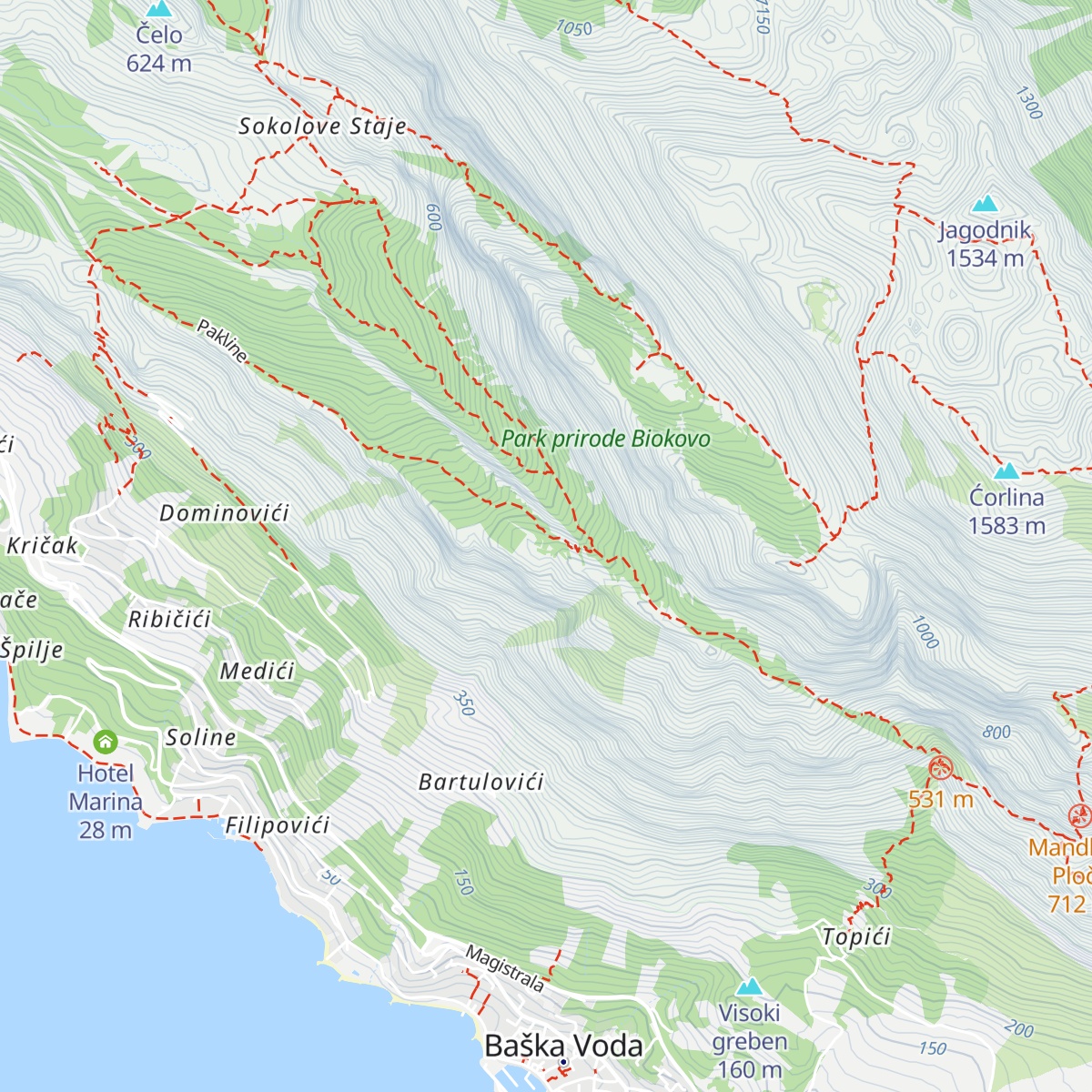Planinarsko sklonište Pakline map