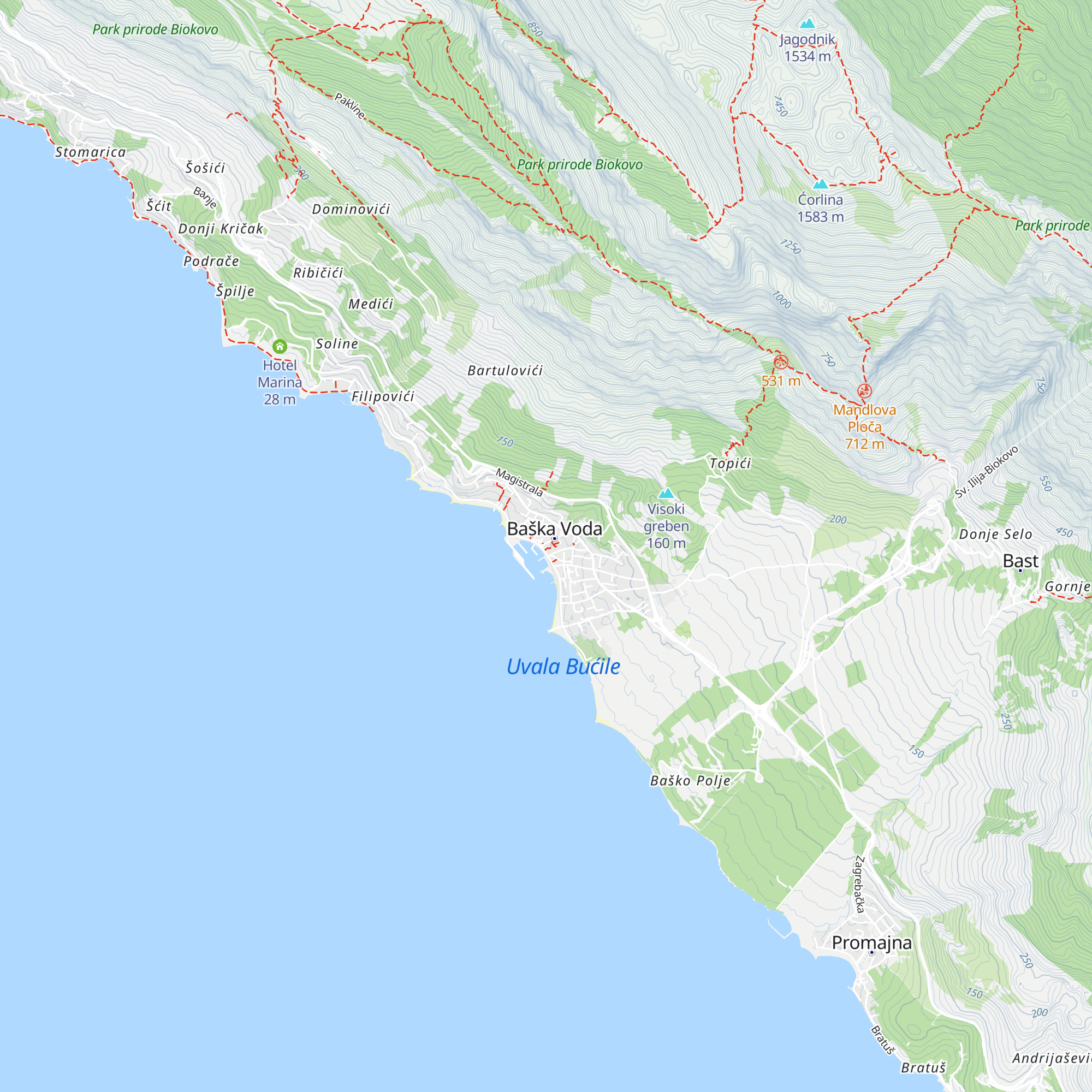 Turistička zajednica Baška Voda map