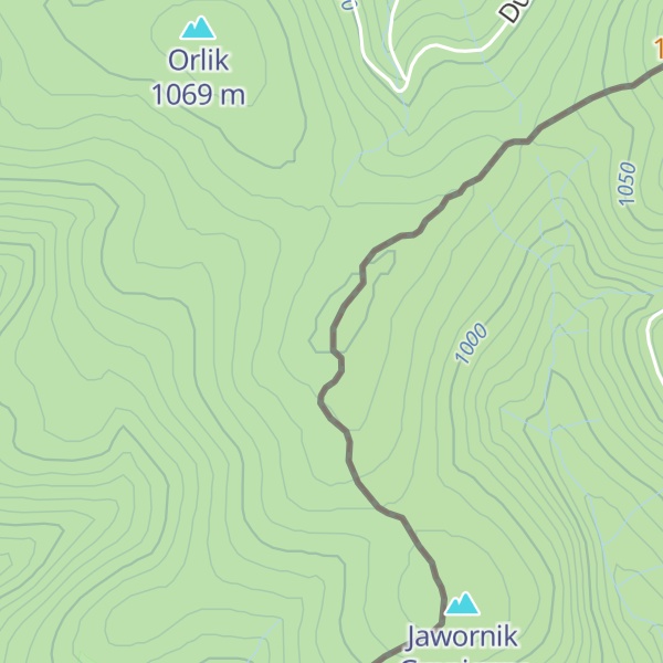 Map of Rude Krzyże / Kunčický hřbet