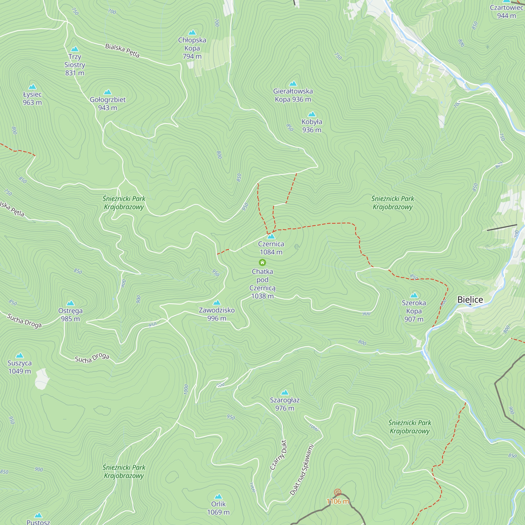 Chatka pod Czernicą map