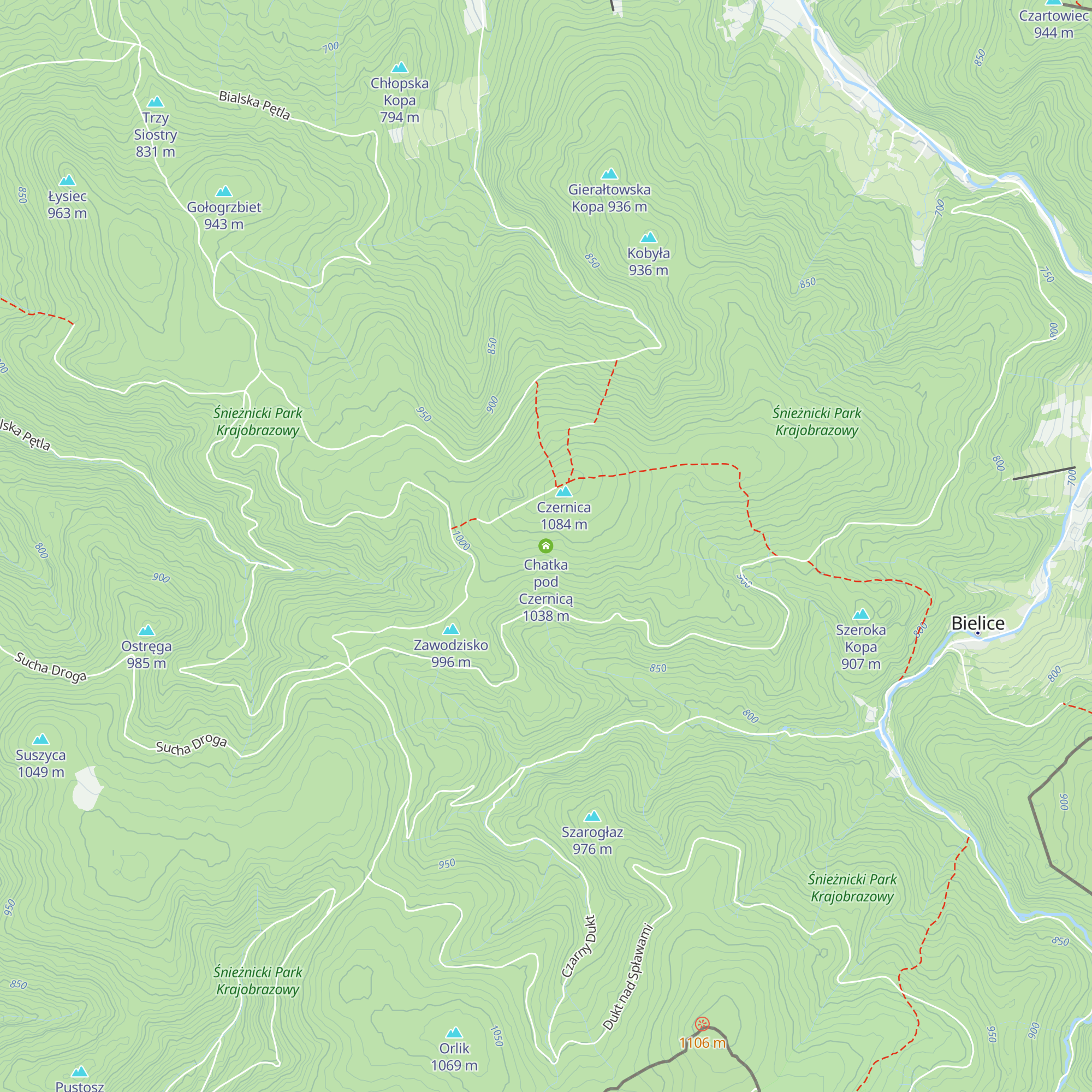 Chatka pod Czernicą map