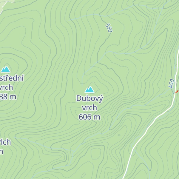 Map of Dubový vrch