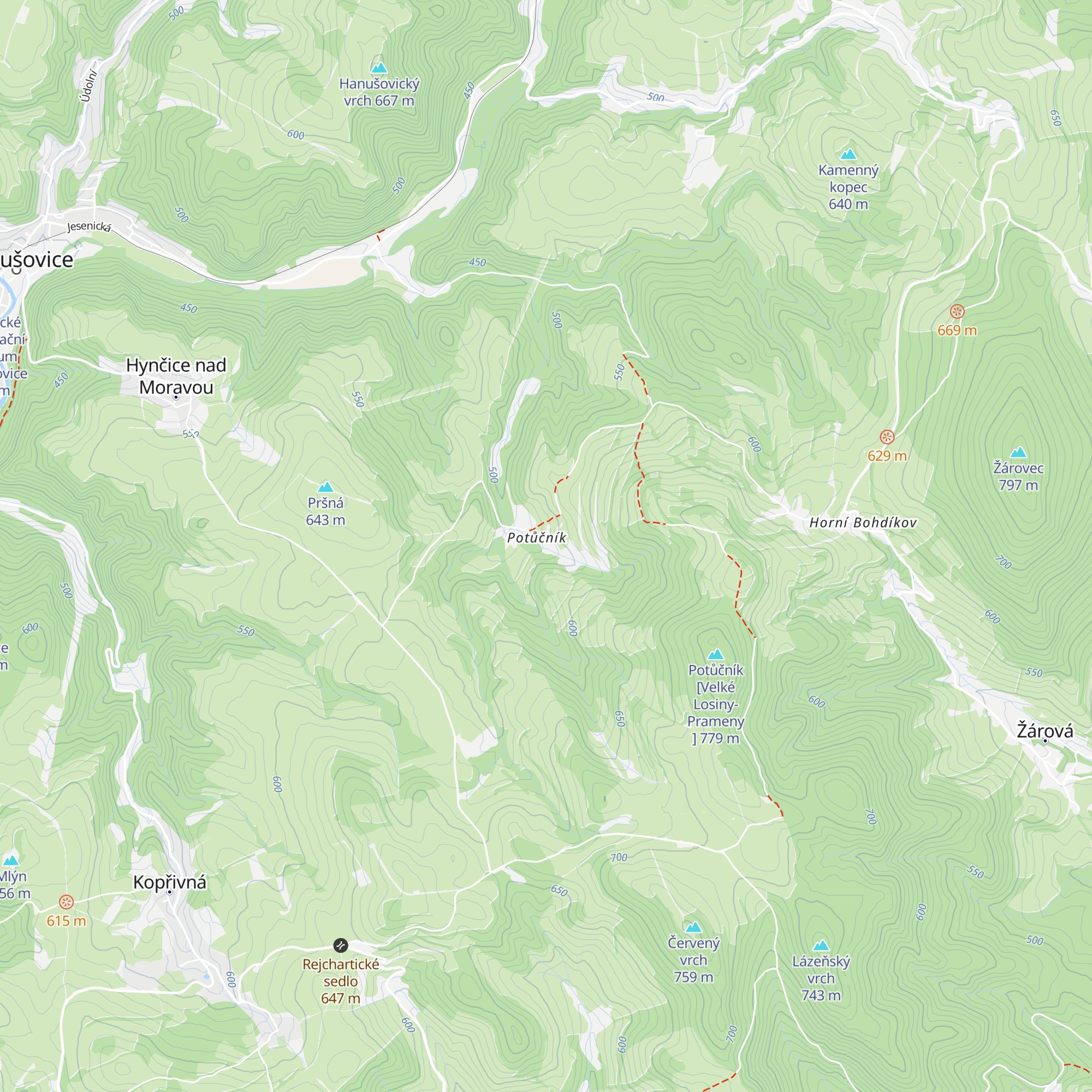 Chata Anna Potůčník map