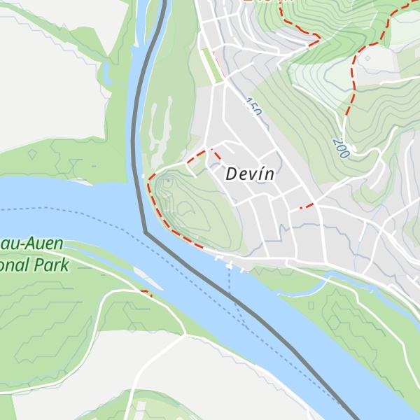 Map of Devín Castle