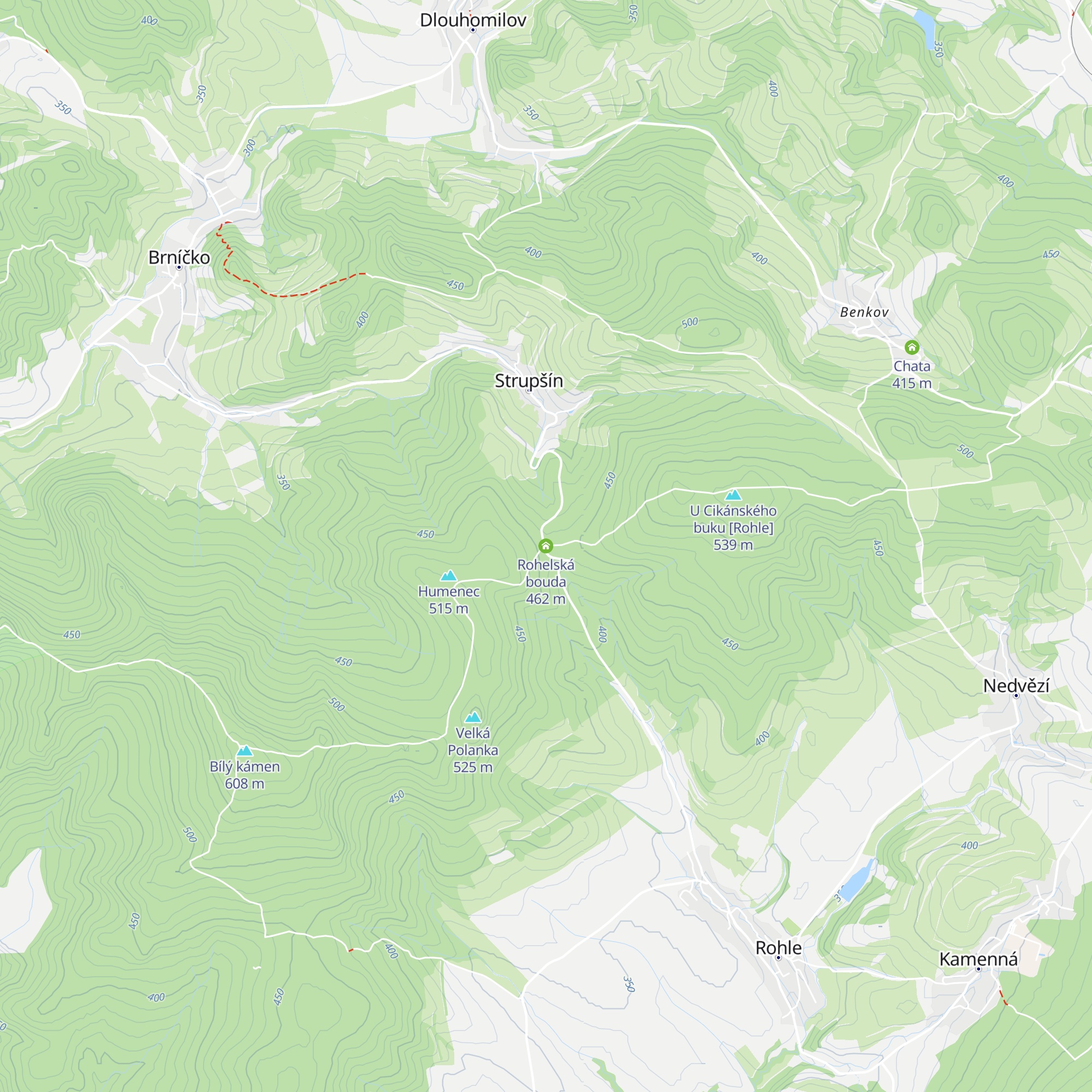 Rohelská bouda map