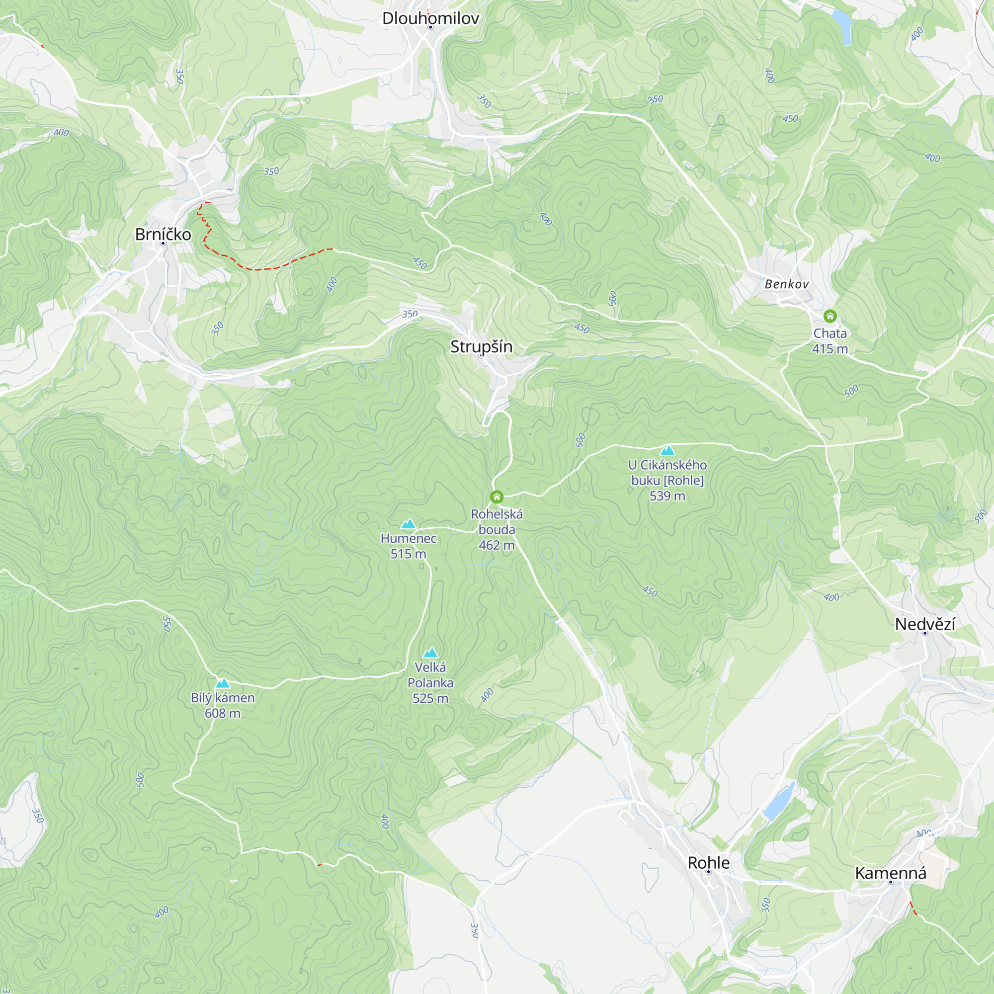 Rohelská bouda map