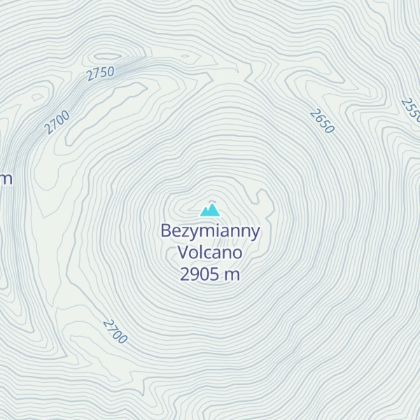 Map of Bezymianny Volcano