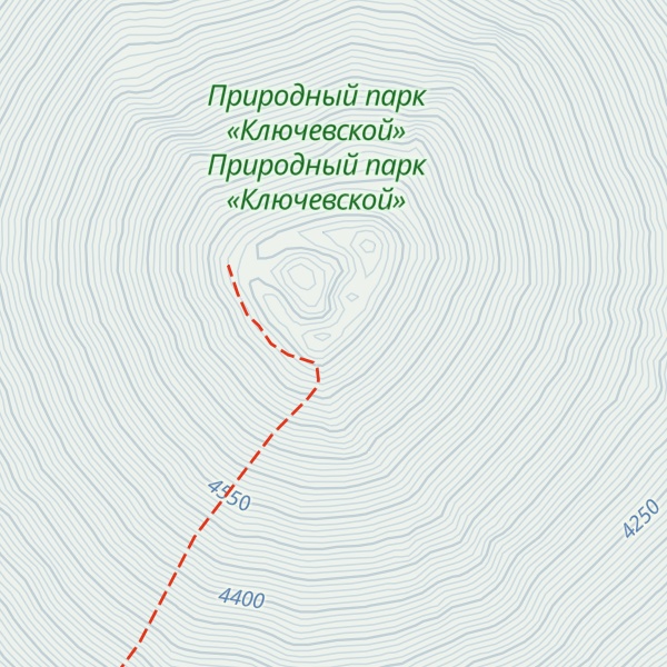 Map of Klyuchevskaya Sopka