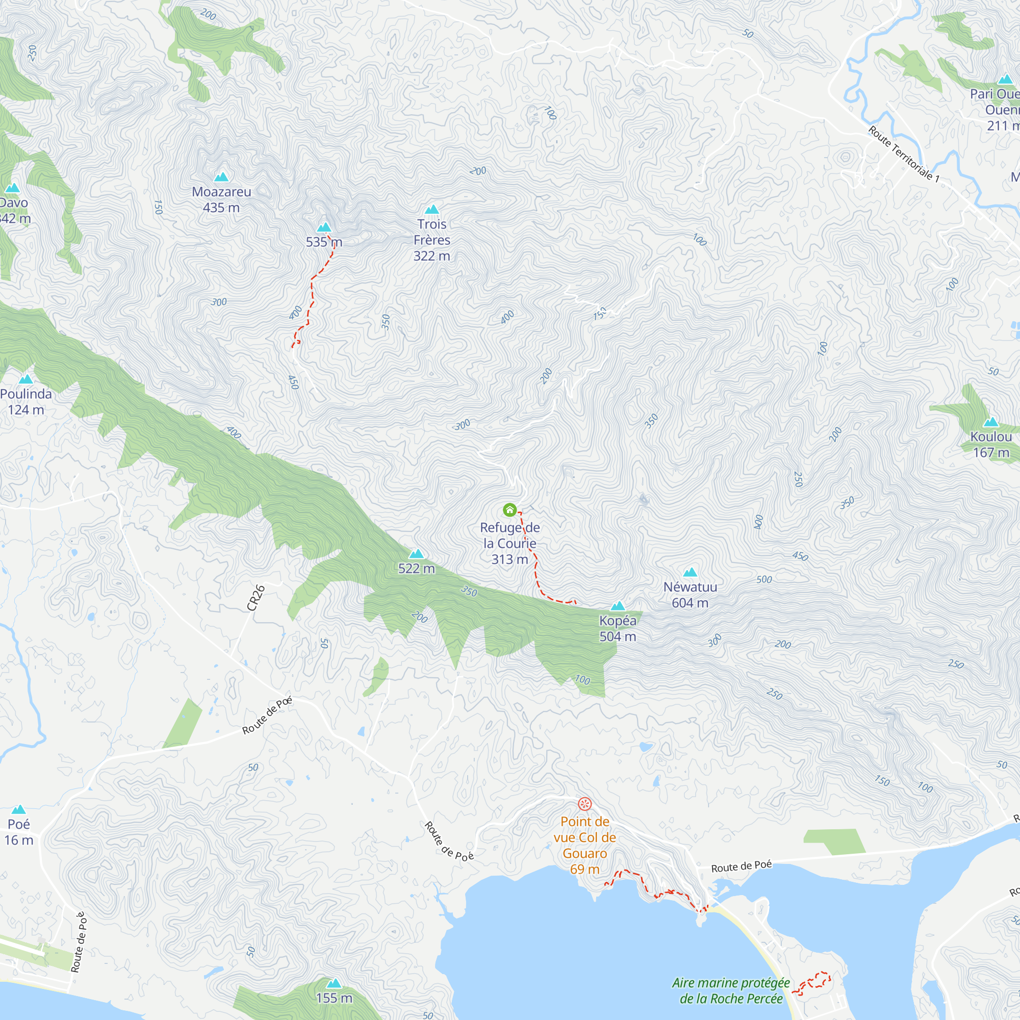 Refuge de la Courie map