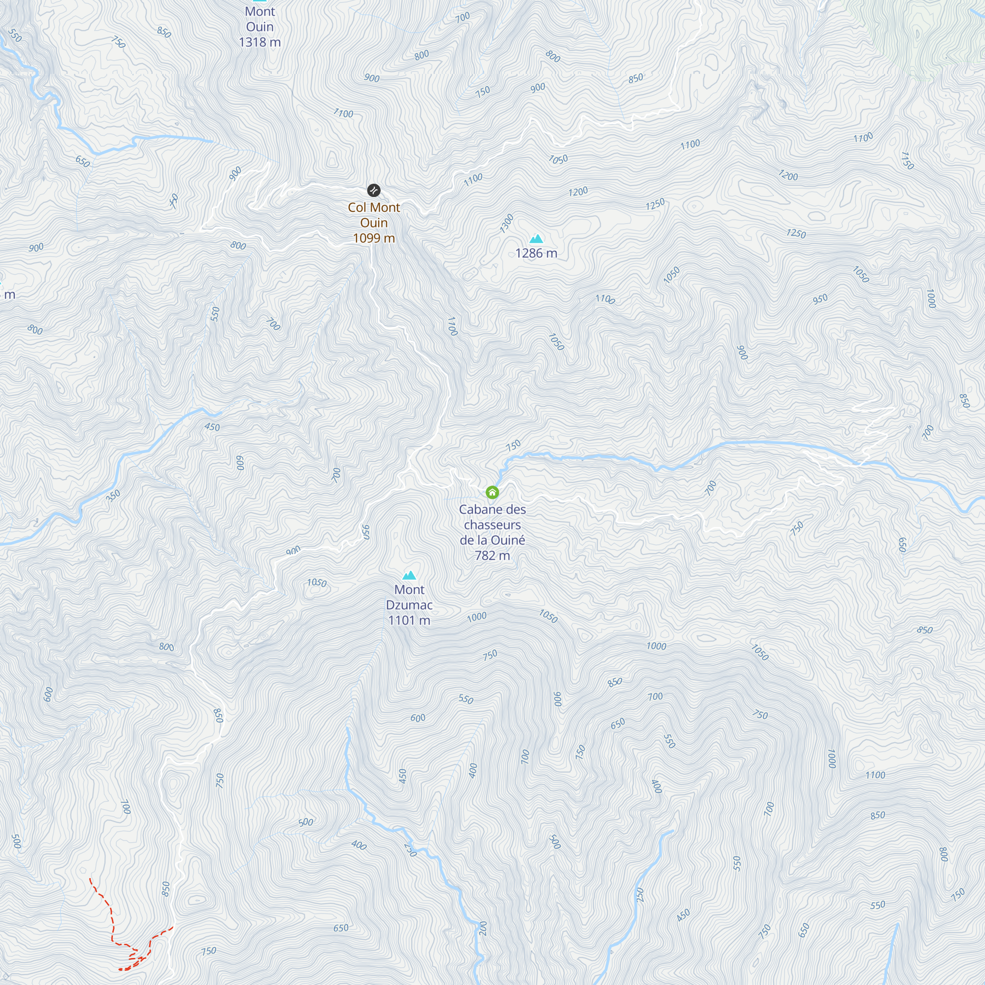 Cabane des chasseurs de la Ouiné map