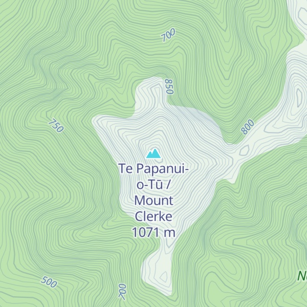 Map of Te Papanui-o-Tū / Mount Clerke
