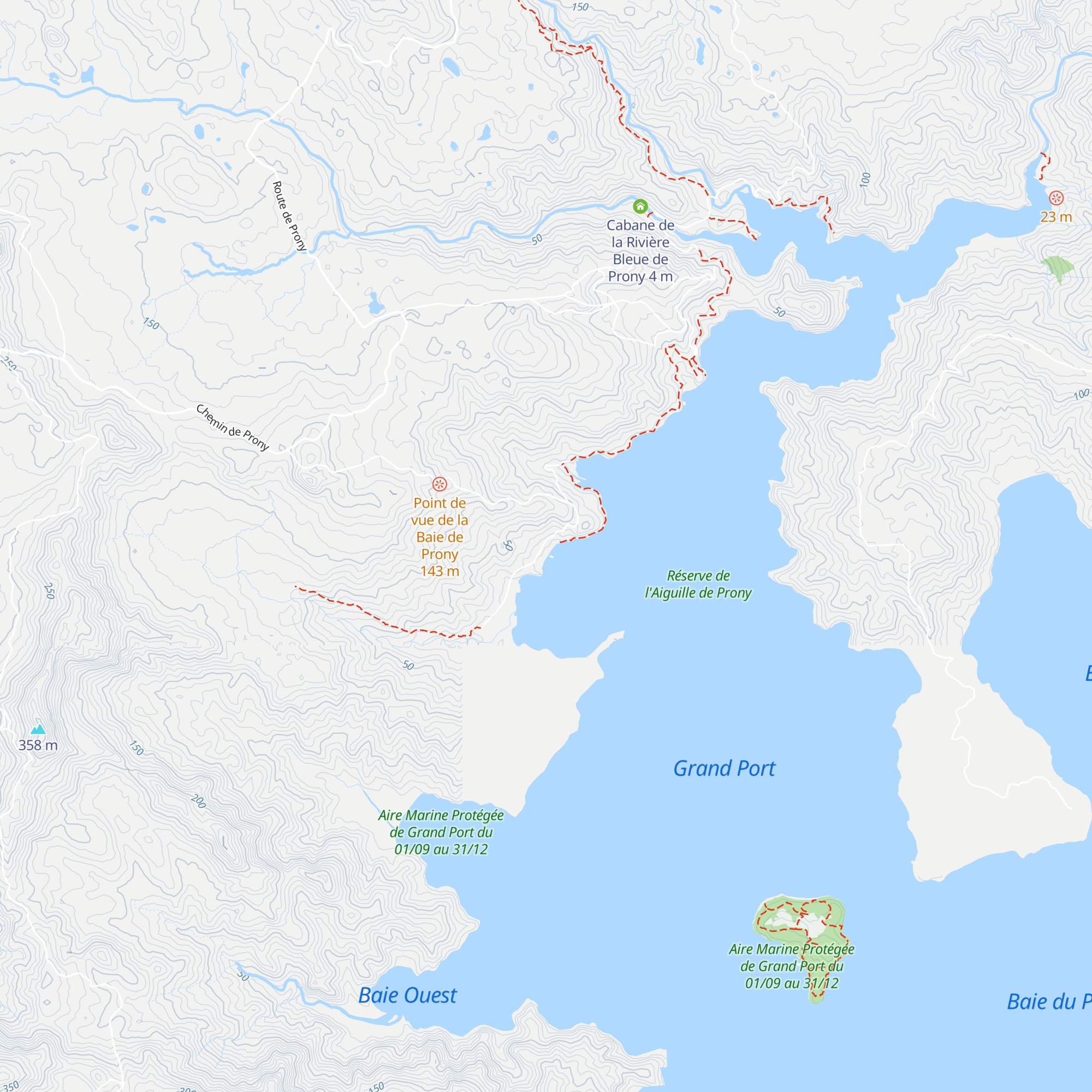 Refuge de Prony map
