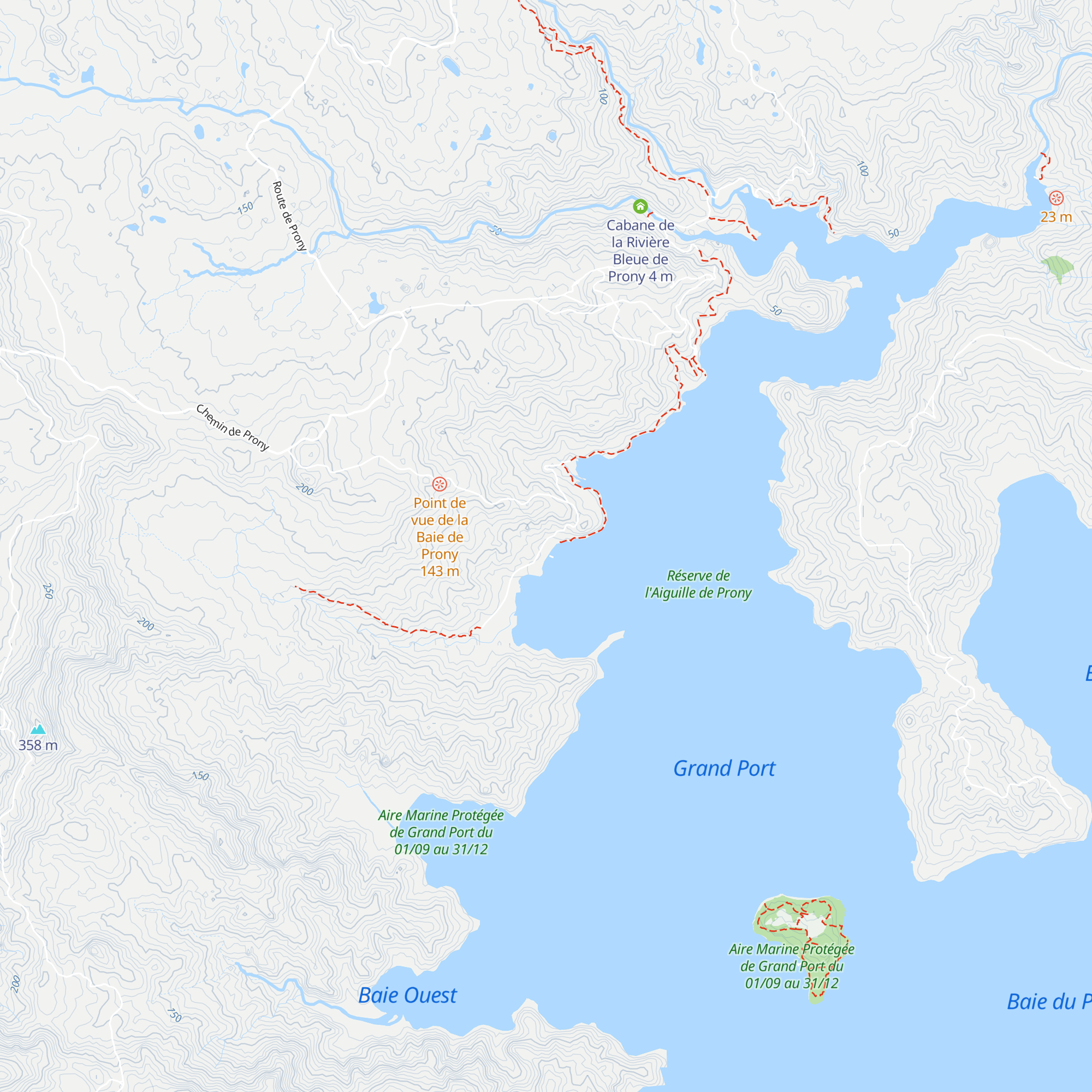 Refuge de Prony map