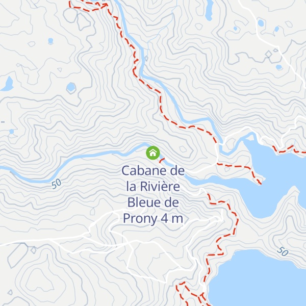 Map of Cabane de la Rivière Bleue de Prony