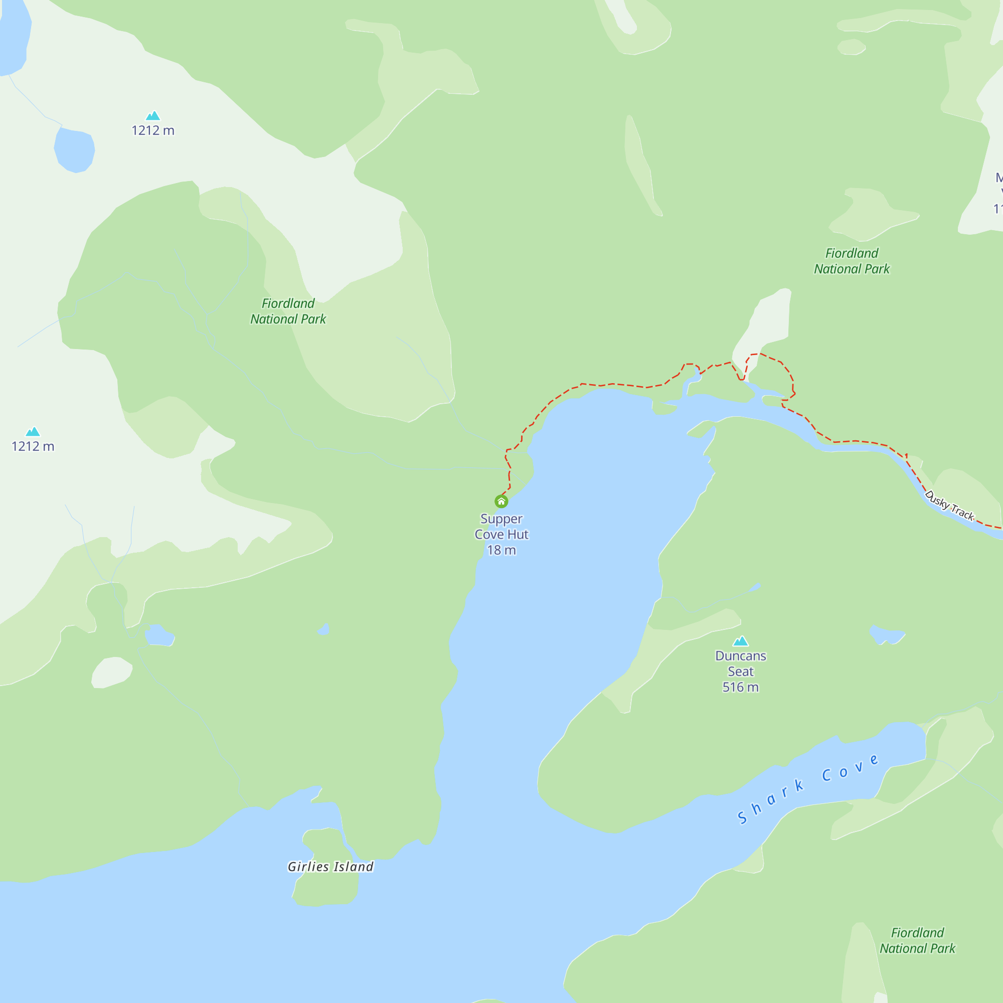 Supper Cove Hut map