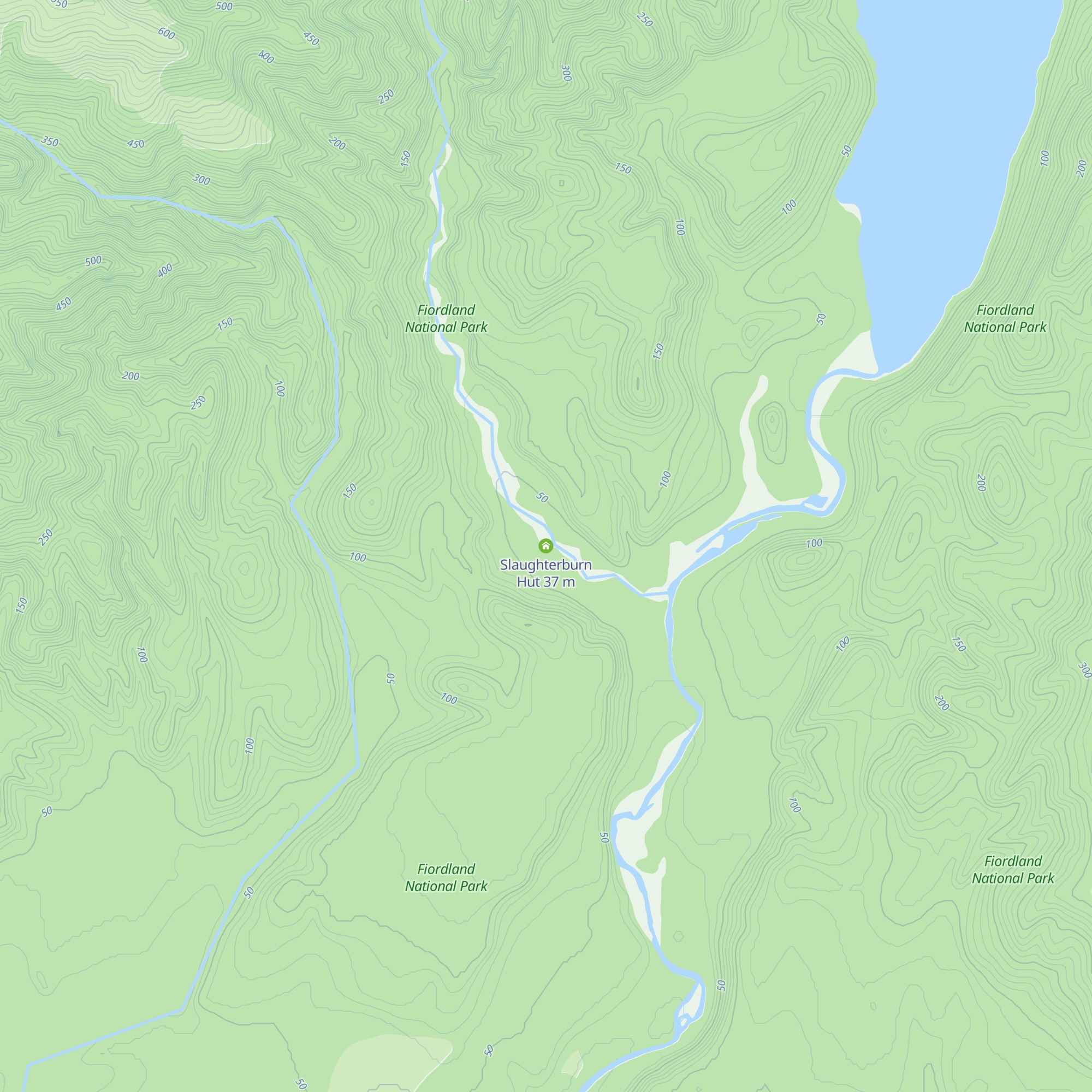 Slaughterburn Hut map