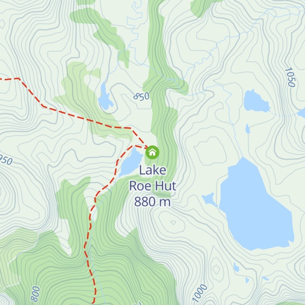 Map of Lake Roe Hut