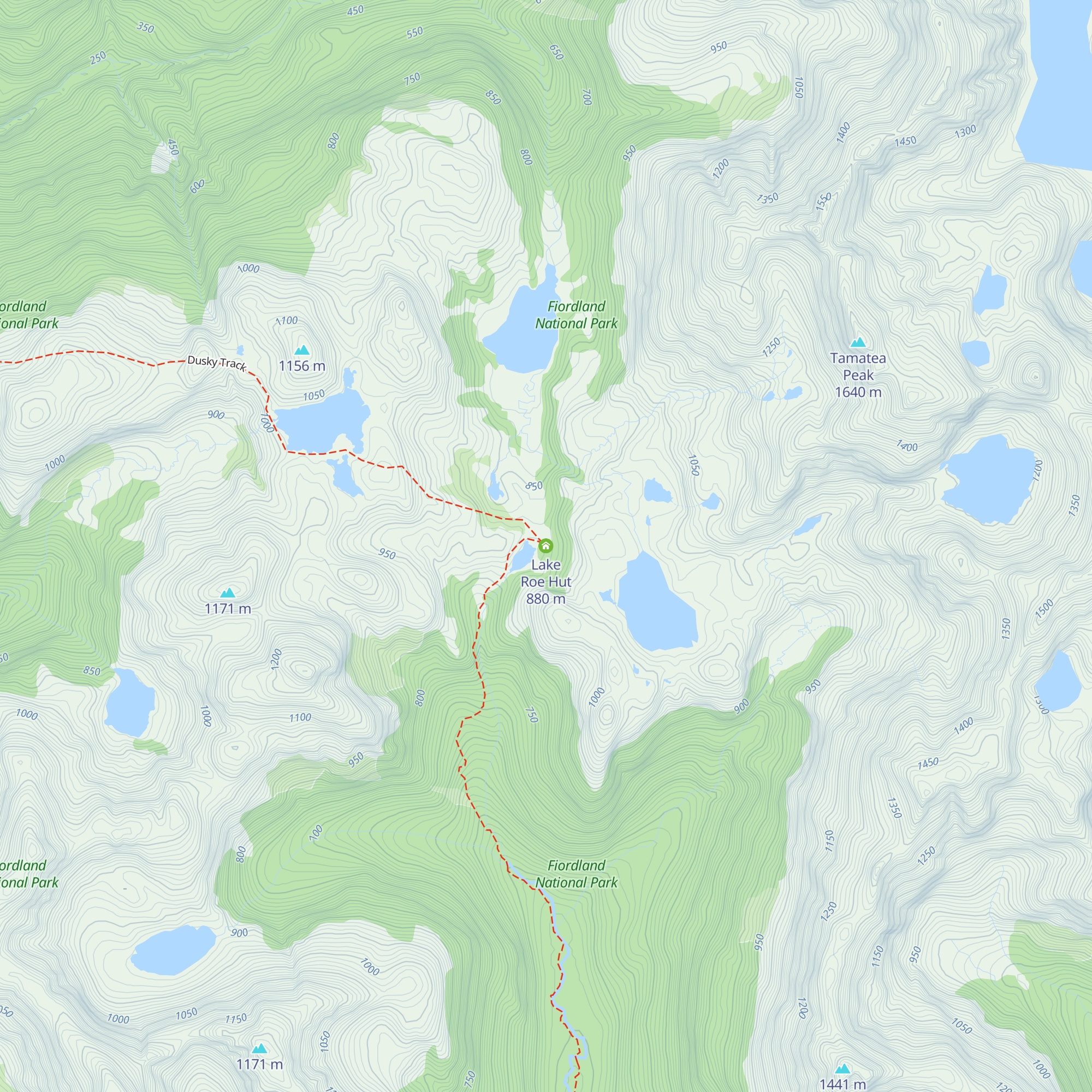 Lake Roe Hut map