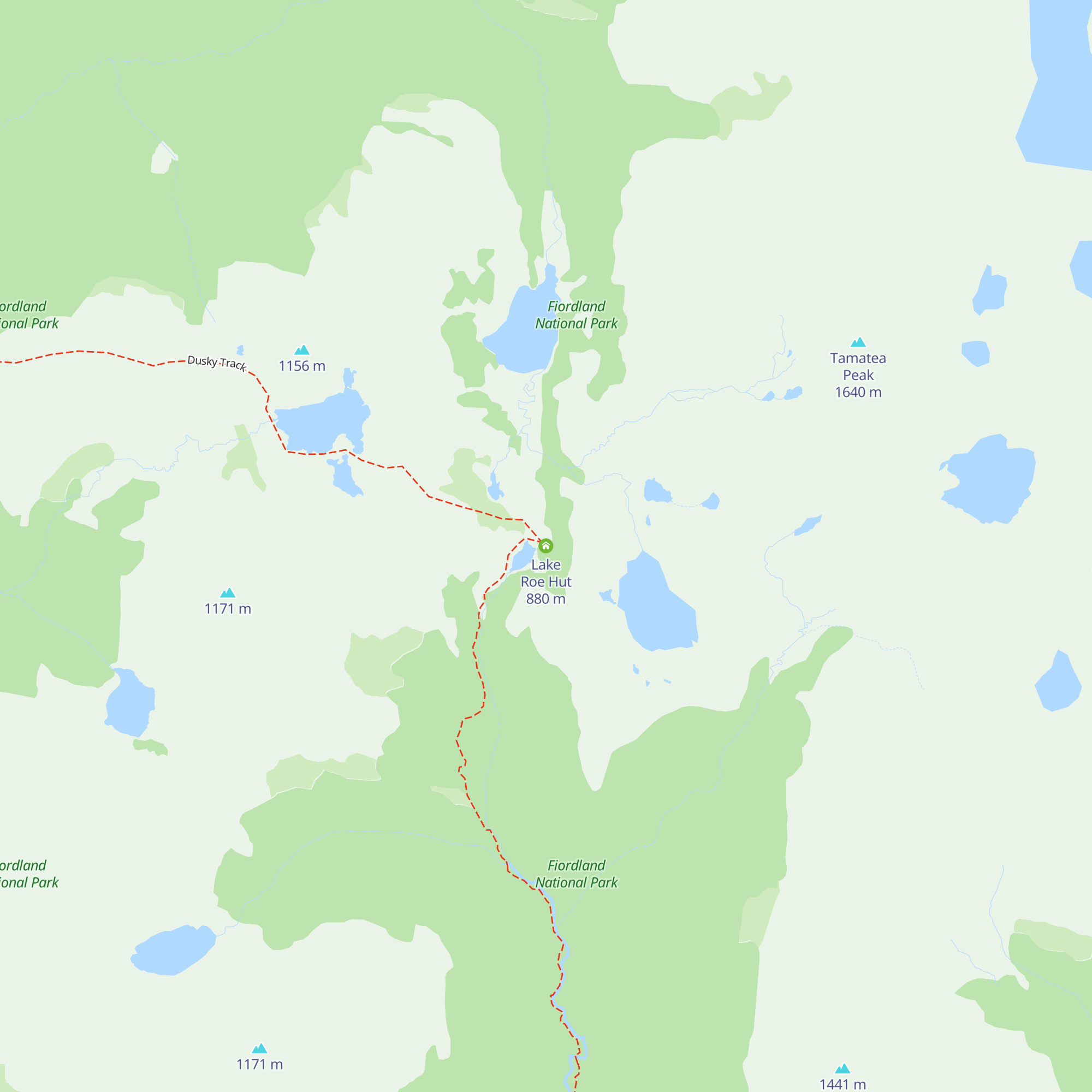 Lake Roe Hut map