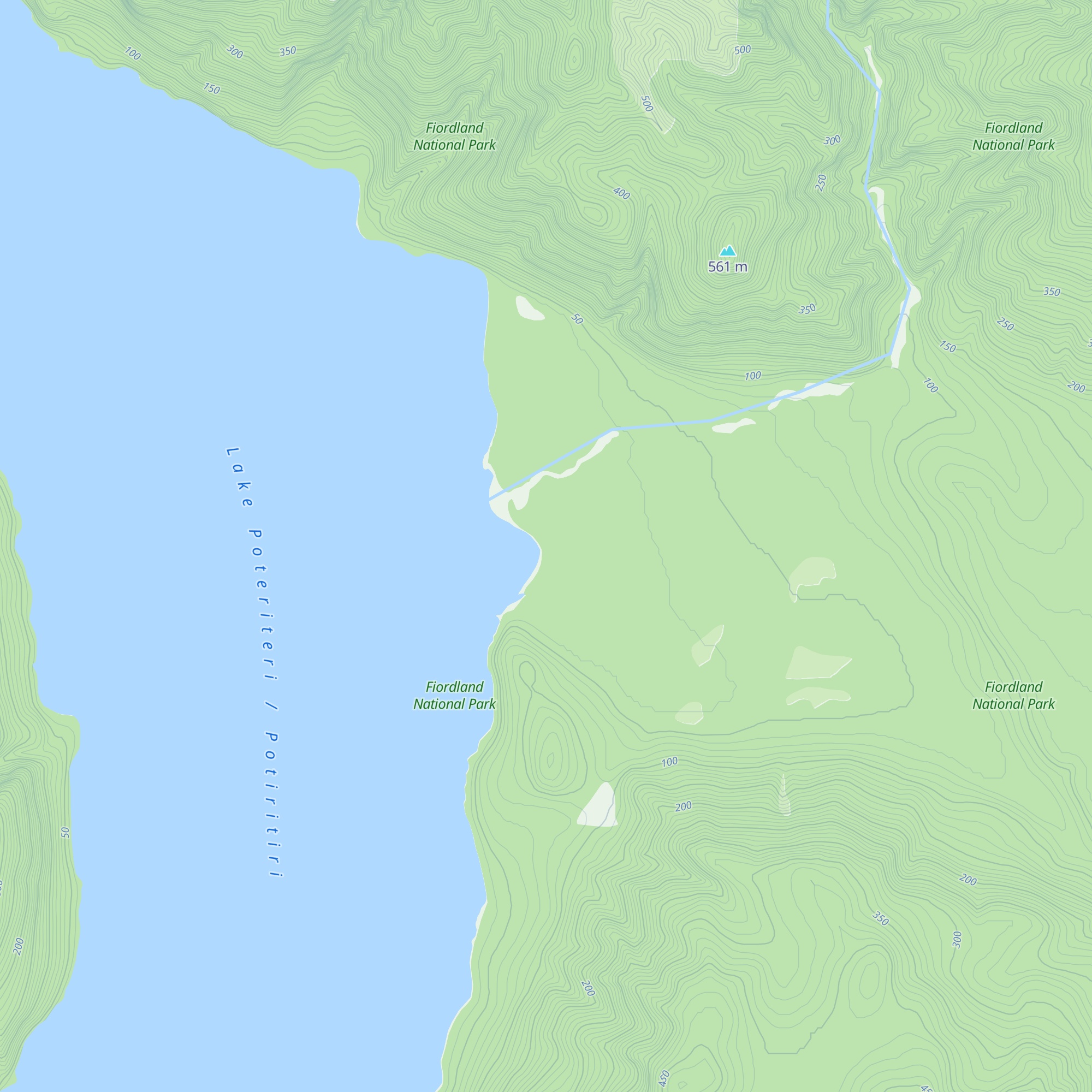 Lake Poteriteri Hut map