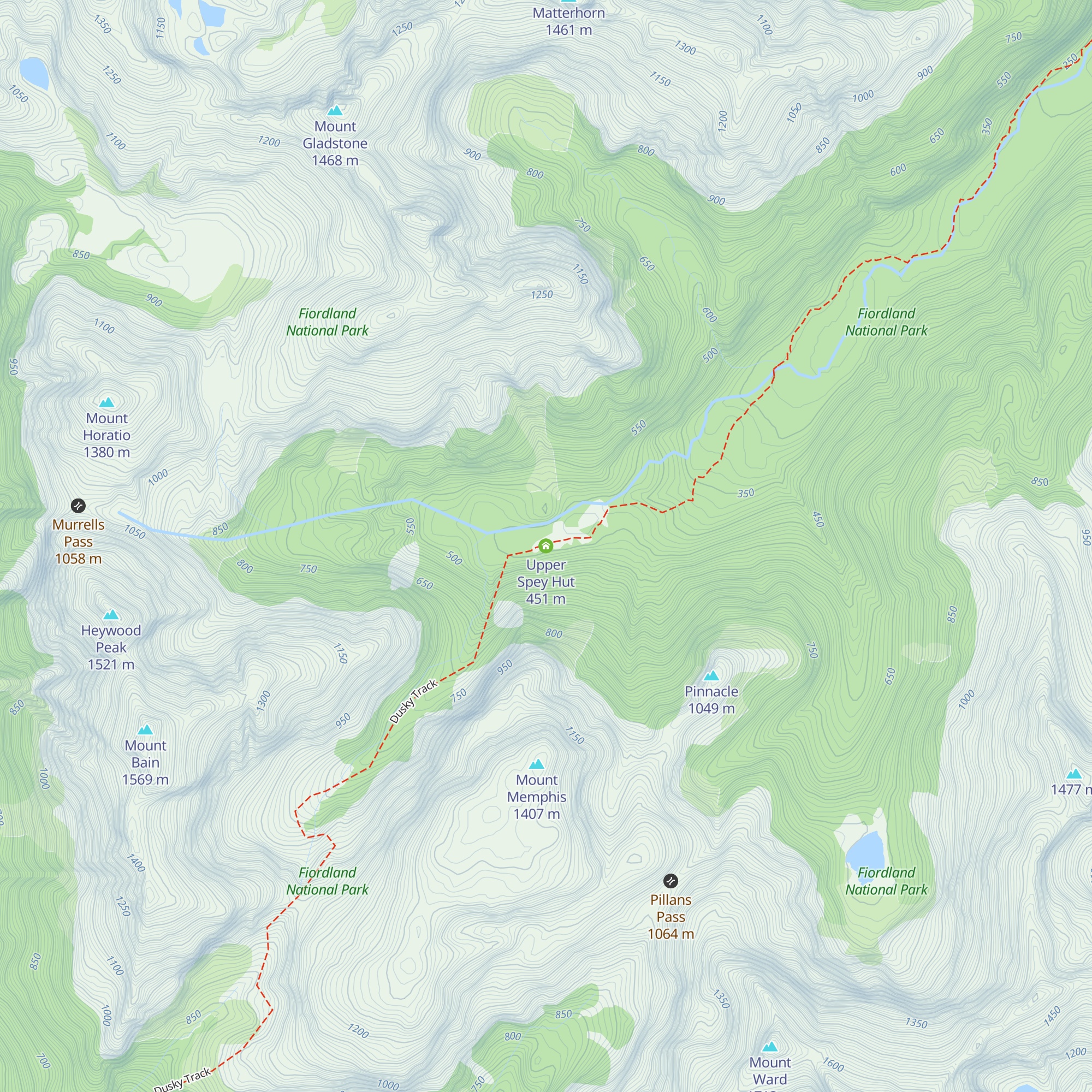 Upper Spey Hut map