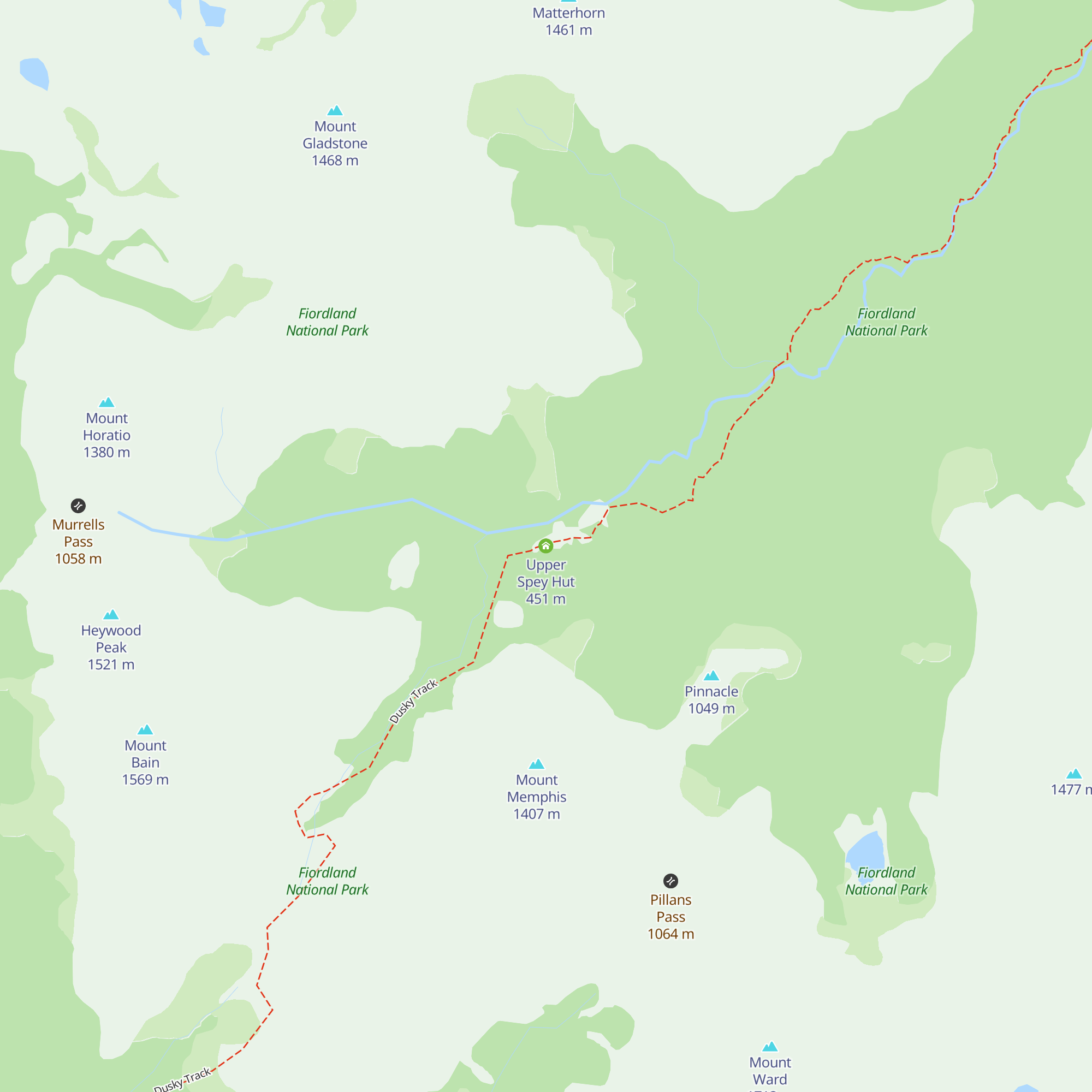 Upper Spey Hut map