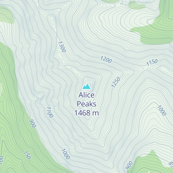 Map of Alice Peaks