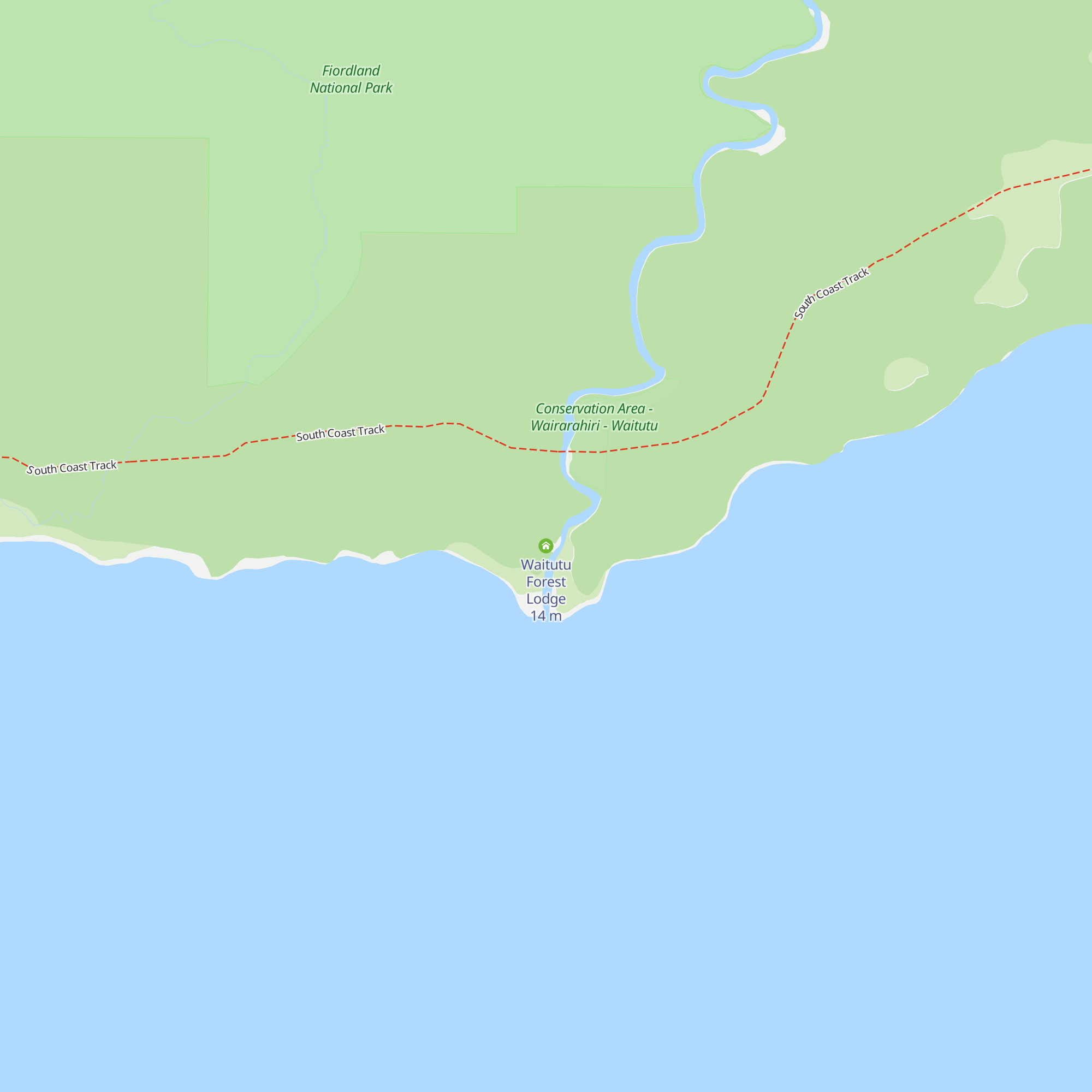 Waitutu Forest Lodge map
