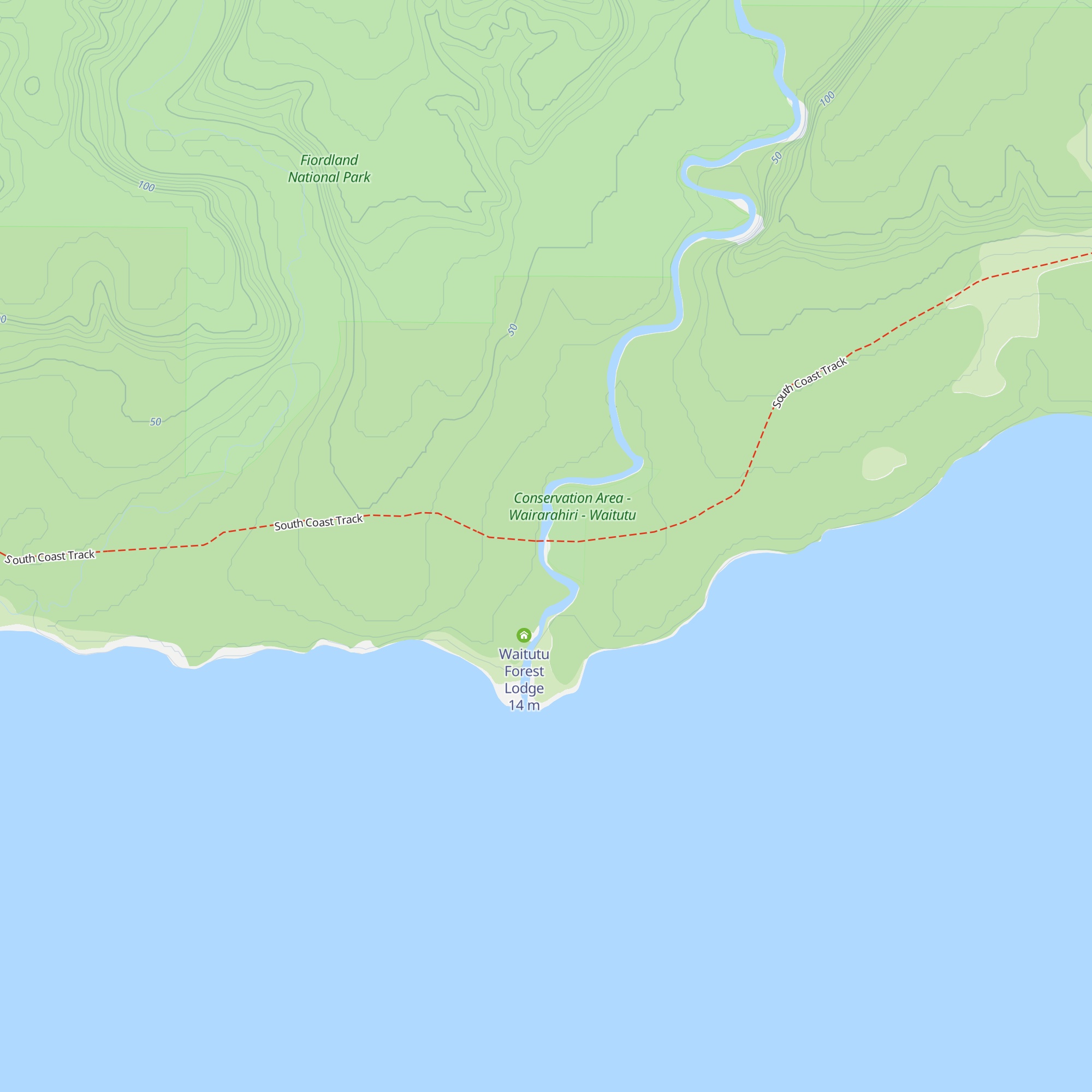 Wairaurahiri Hut map