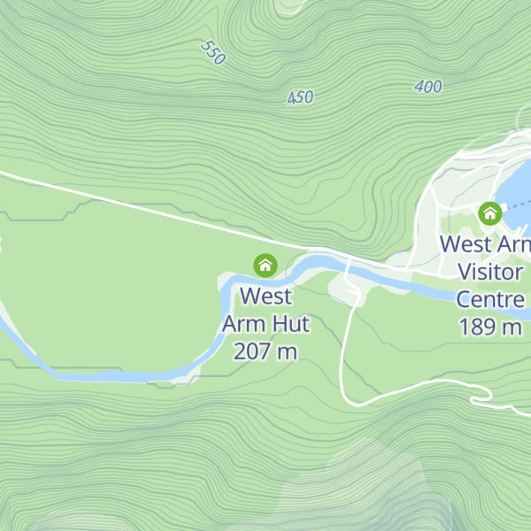 Map of West Arm Hut