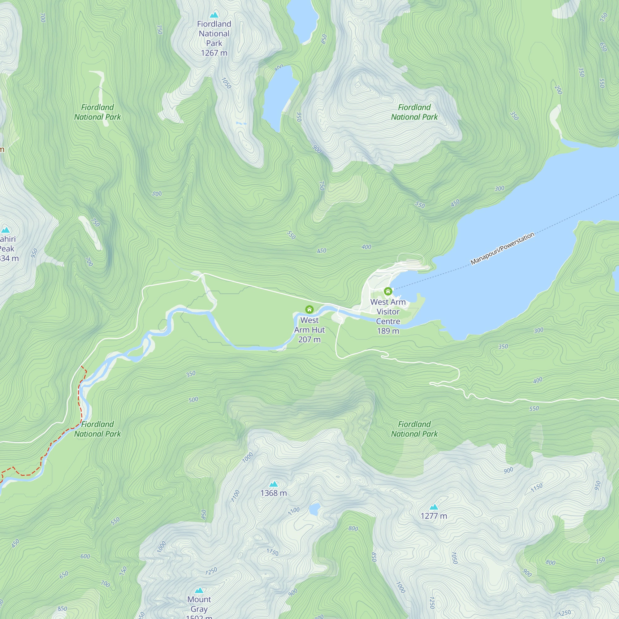 West Arm Hut map
