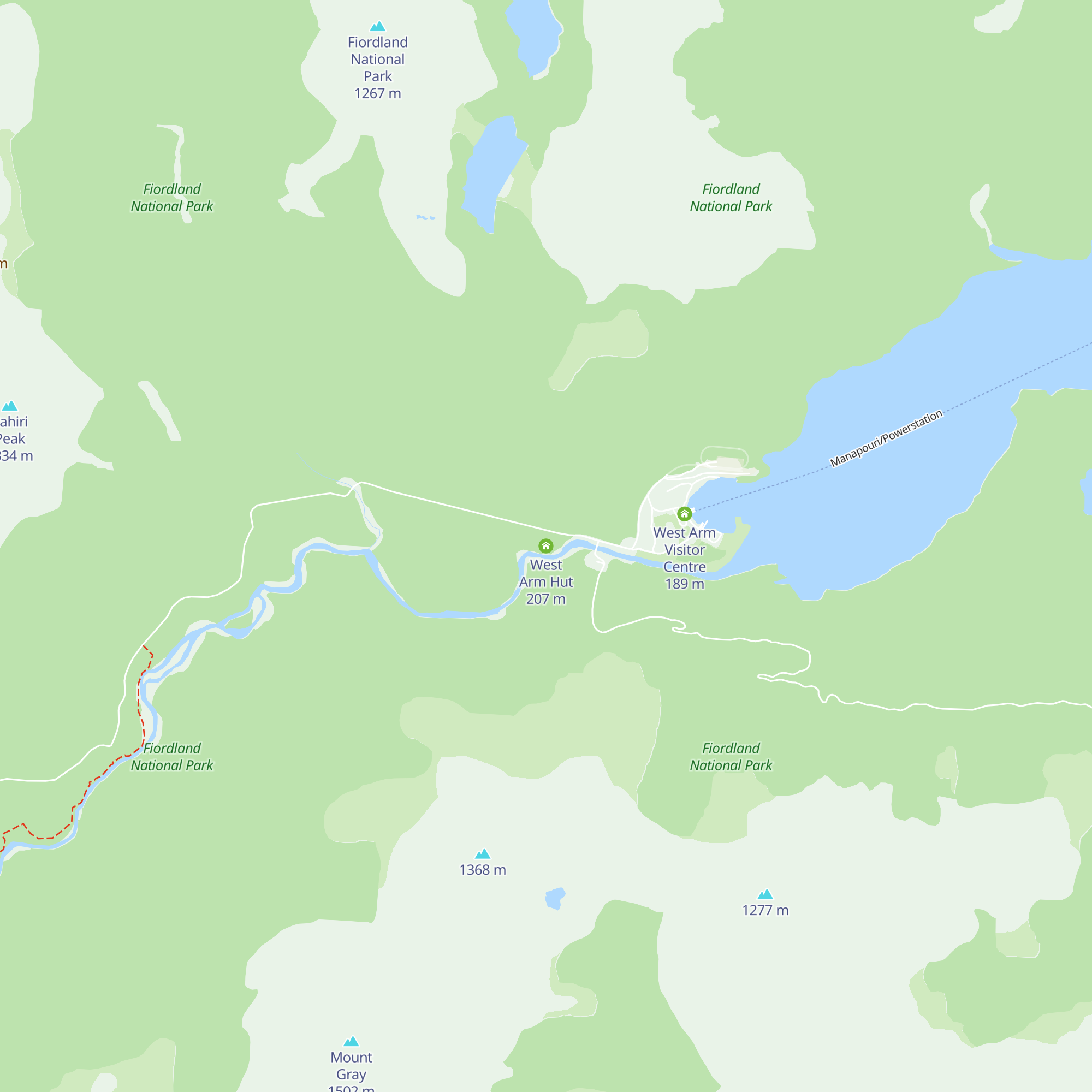 West Arm Hut map