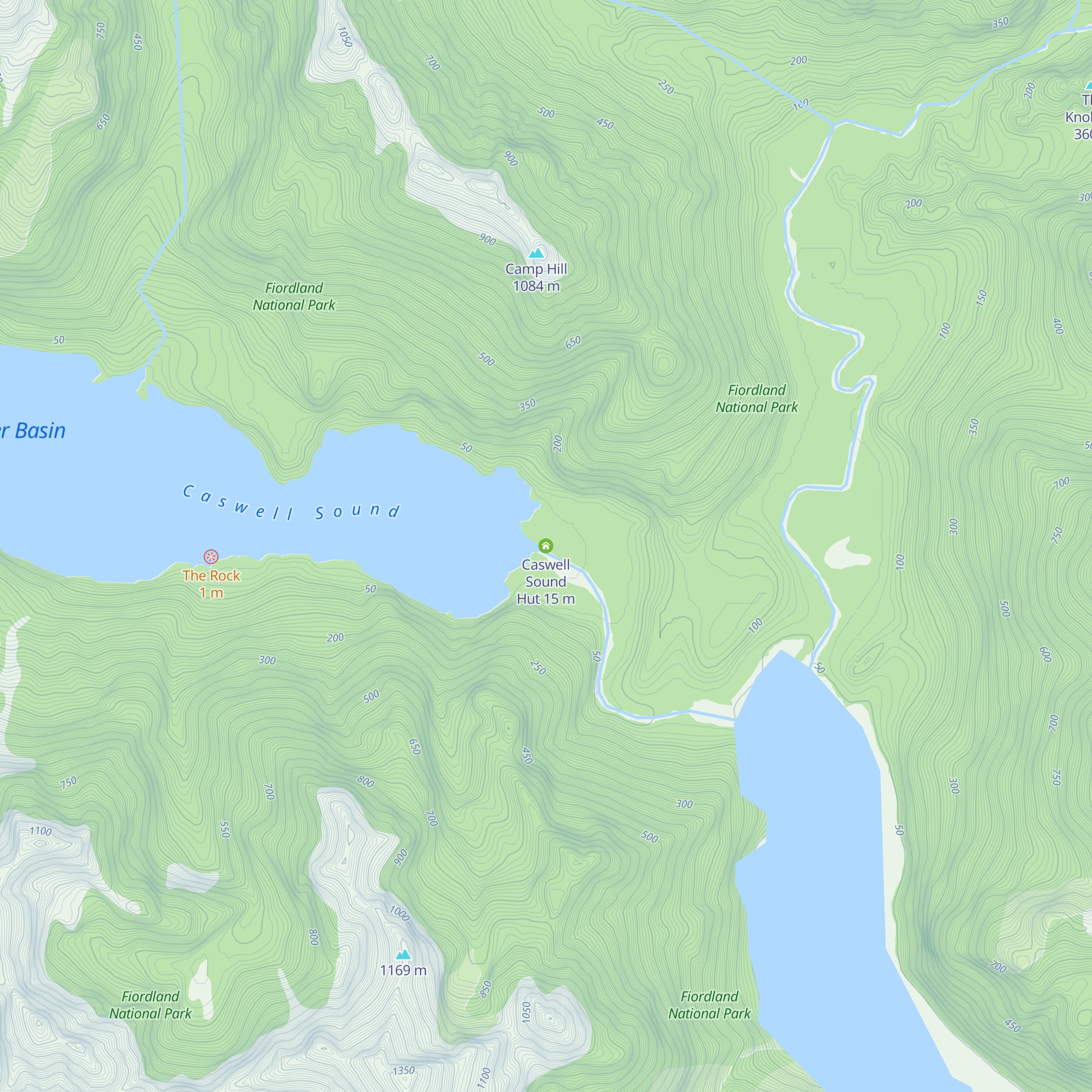 Caswell Sound Hut map