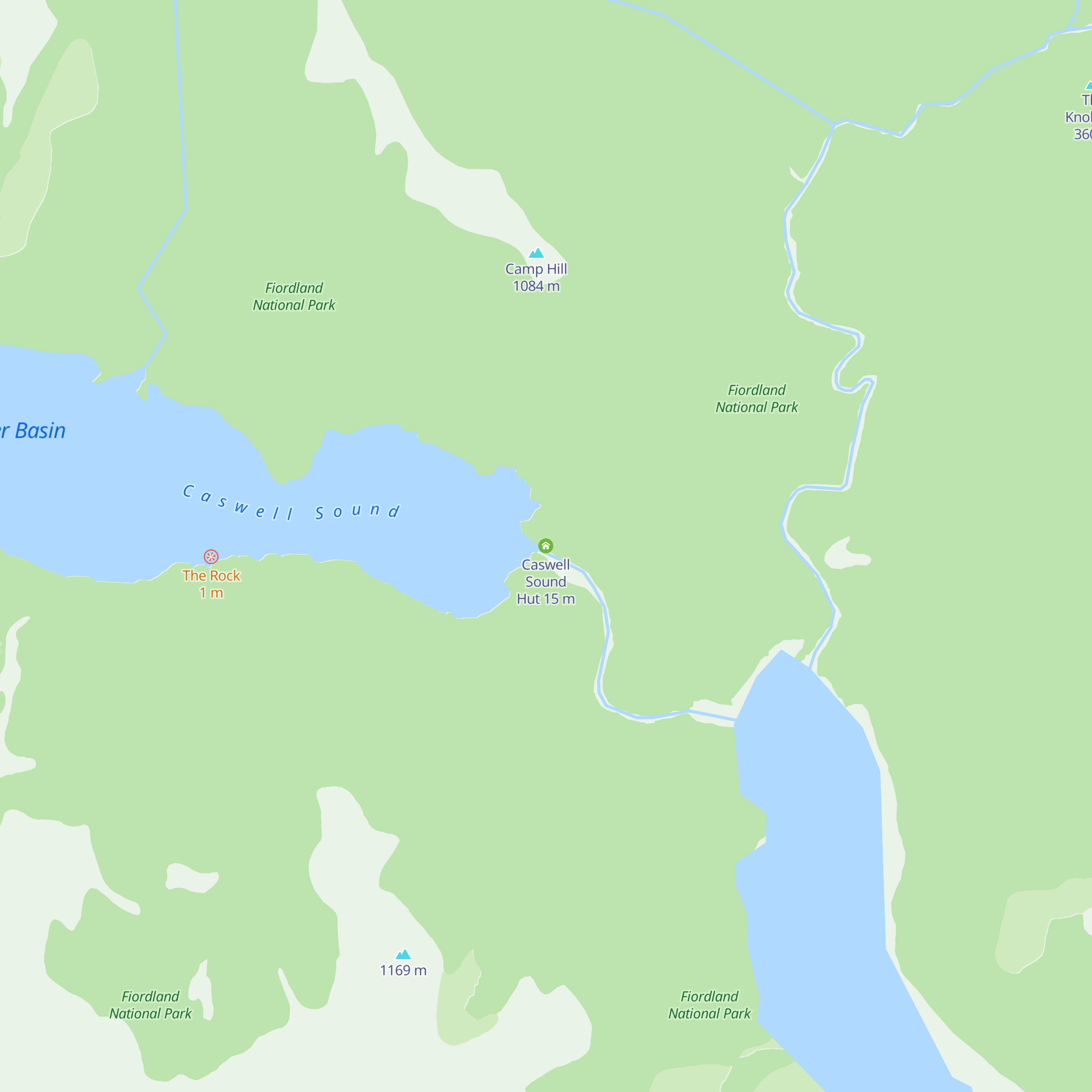 Caswell Sound Hut map