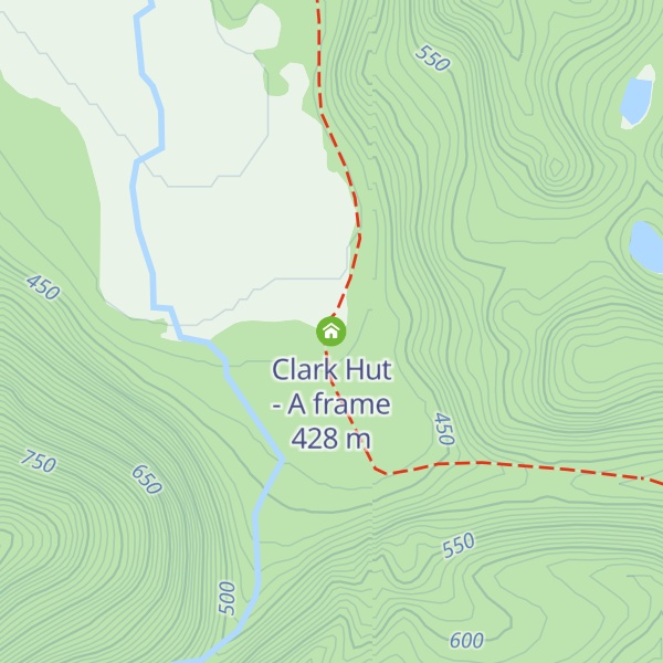 Map of Clark Hut - A frame
