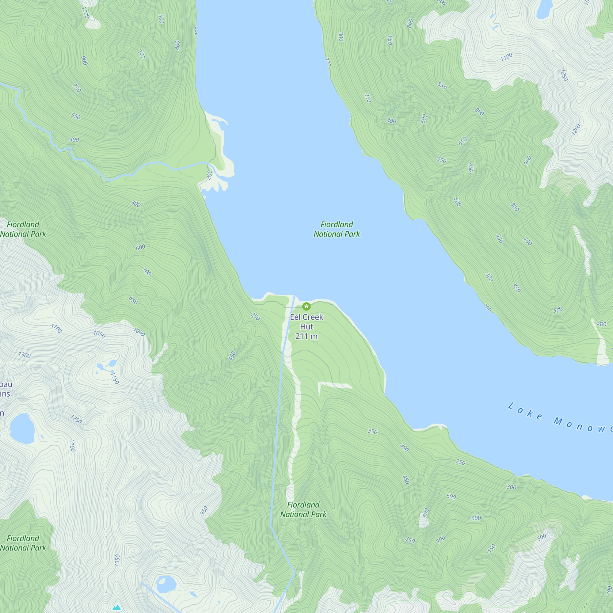 Eel Creek Hut map