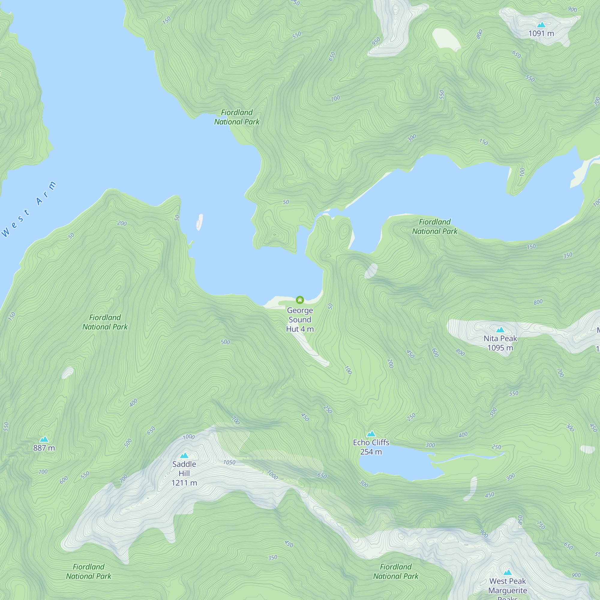 George Sound Hut map