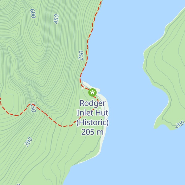 Map of Rodger Inlet Hut (Historic)