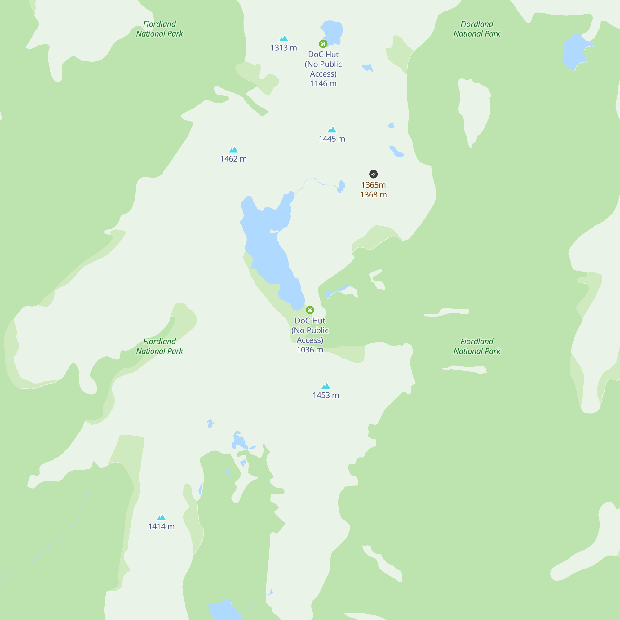 DoC Hut (No Public Access) map
