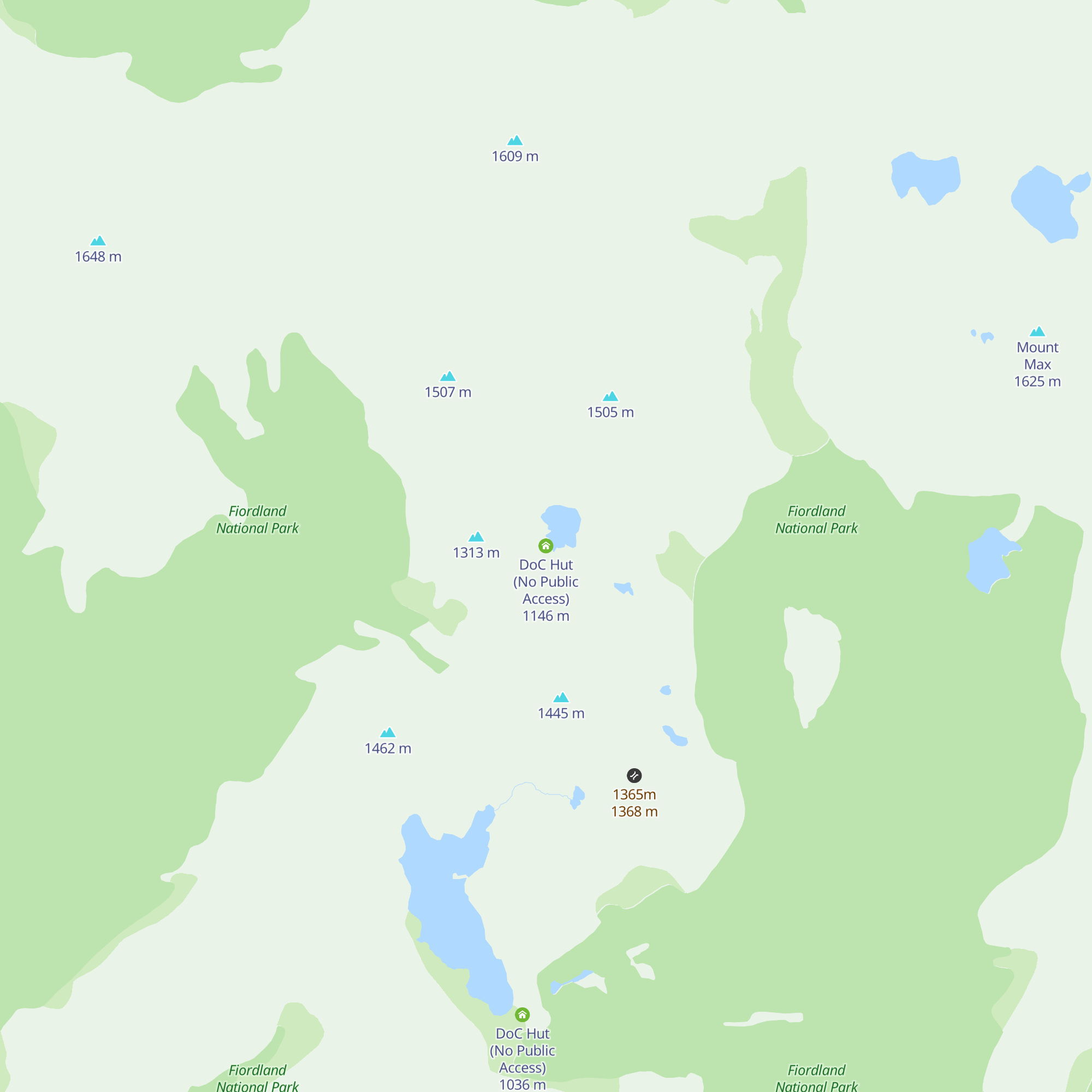 DoC Hut (No Public Access) map