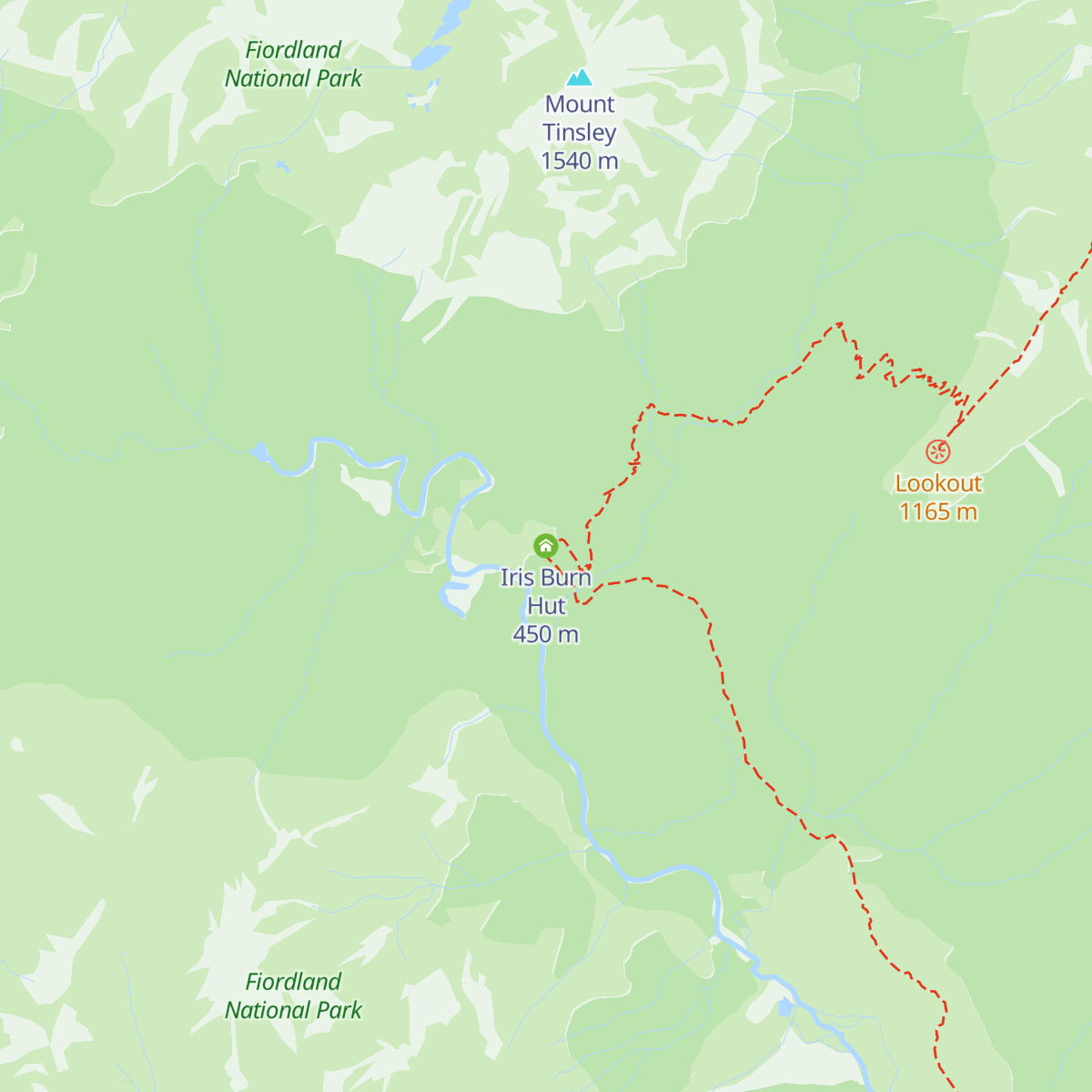 Iris Burn Hut map
