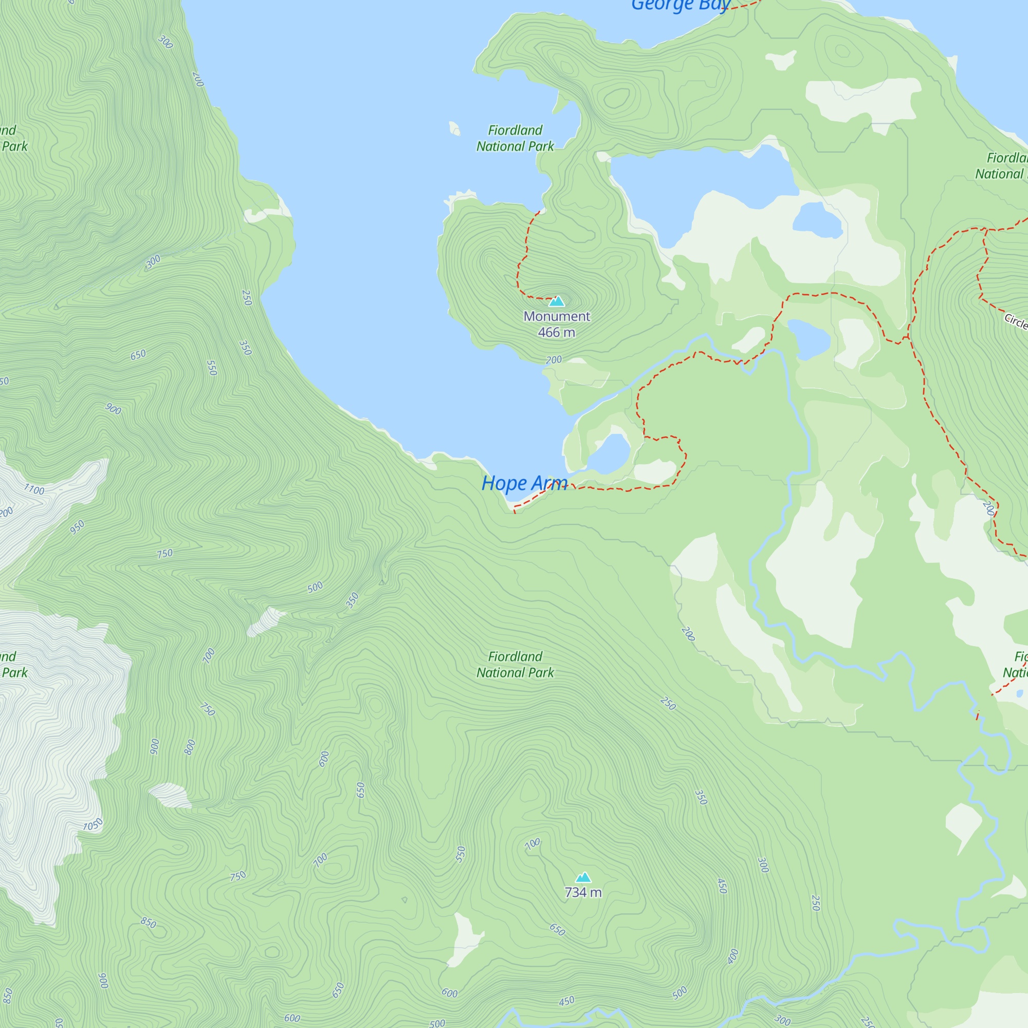 Hope Arm Hut map