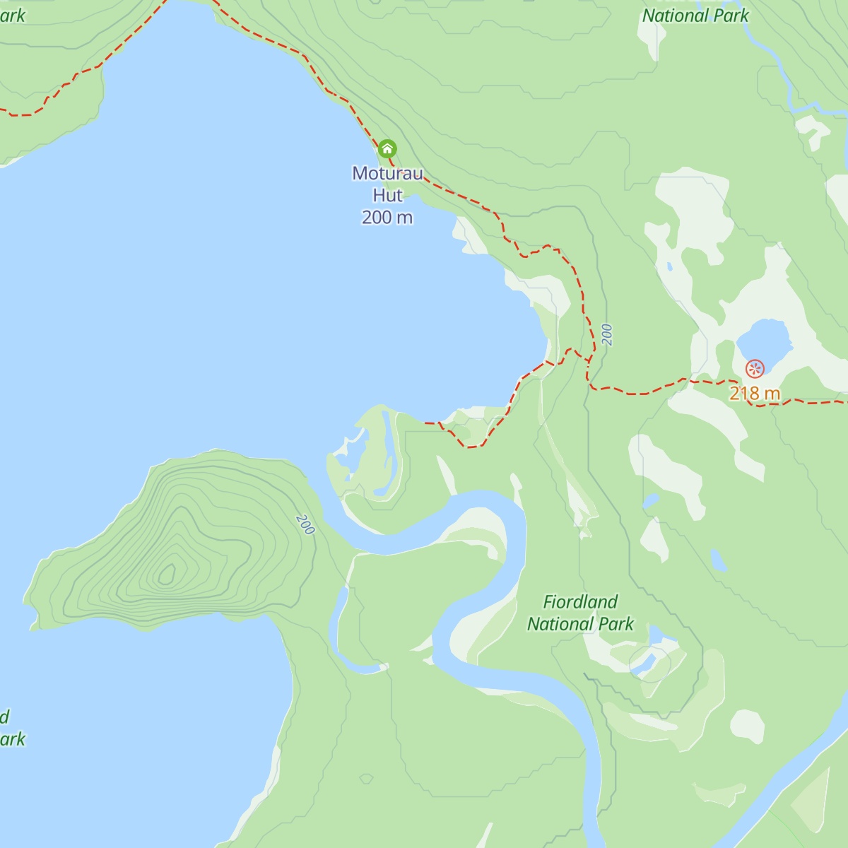 Shallow Bay Hut map