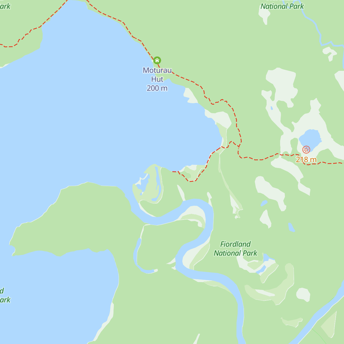 Shallow Bay Hut map