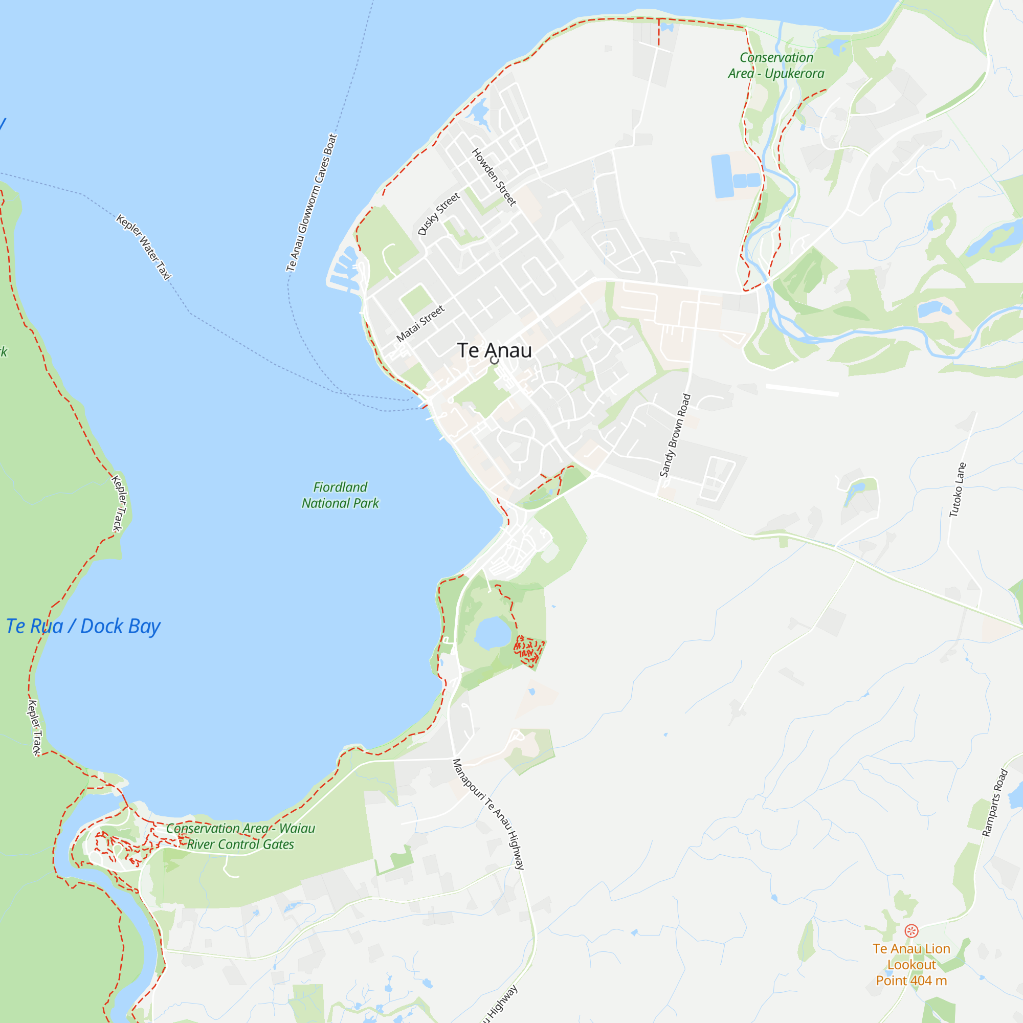 Department of Conservation Fiordland National Park Visitor Centre map