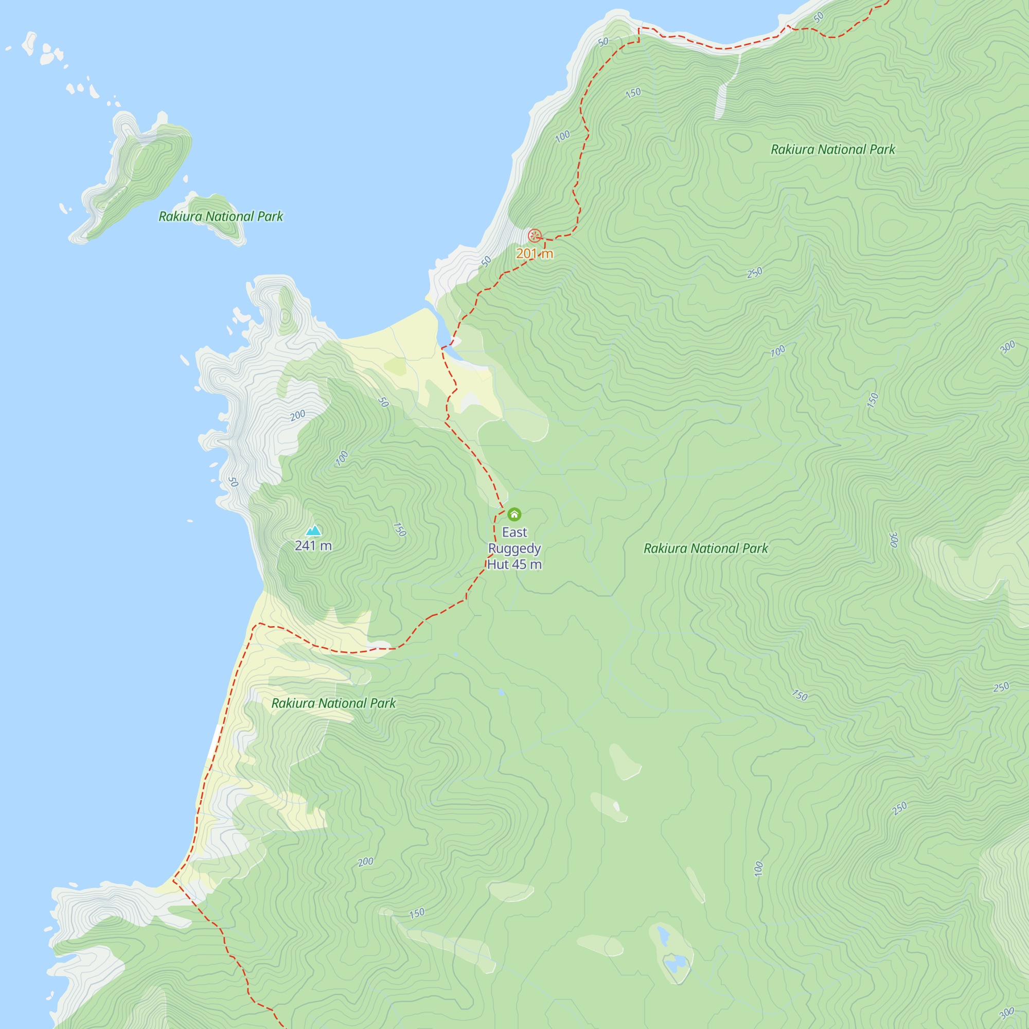 East Ruggedy Hut map