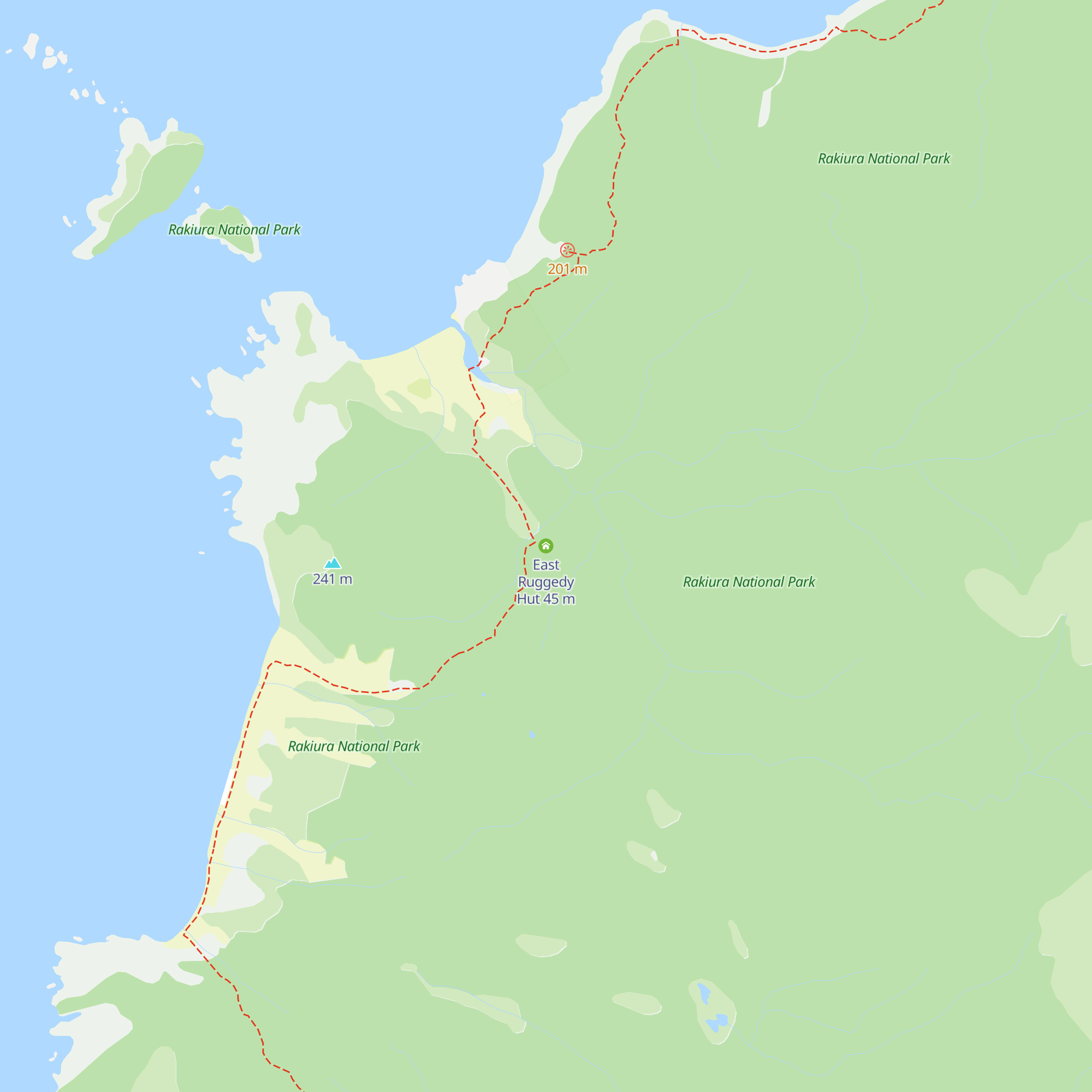 East Ruggedy Hut map