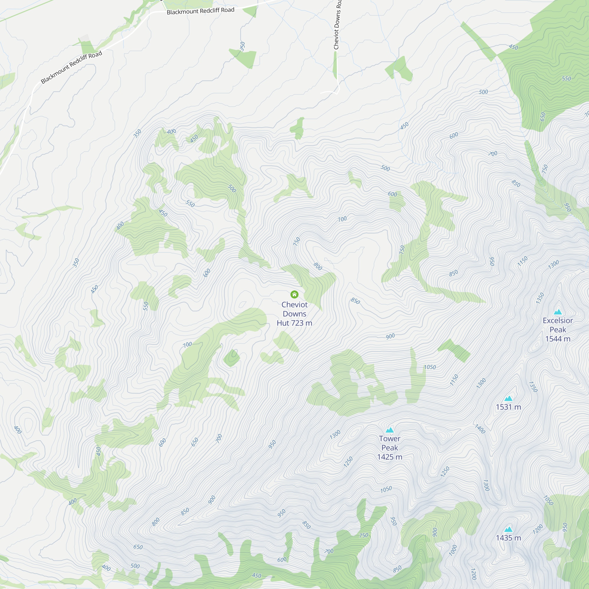 Cheviot Downs Hut map